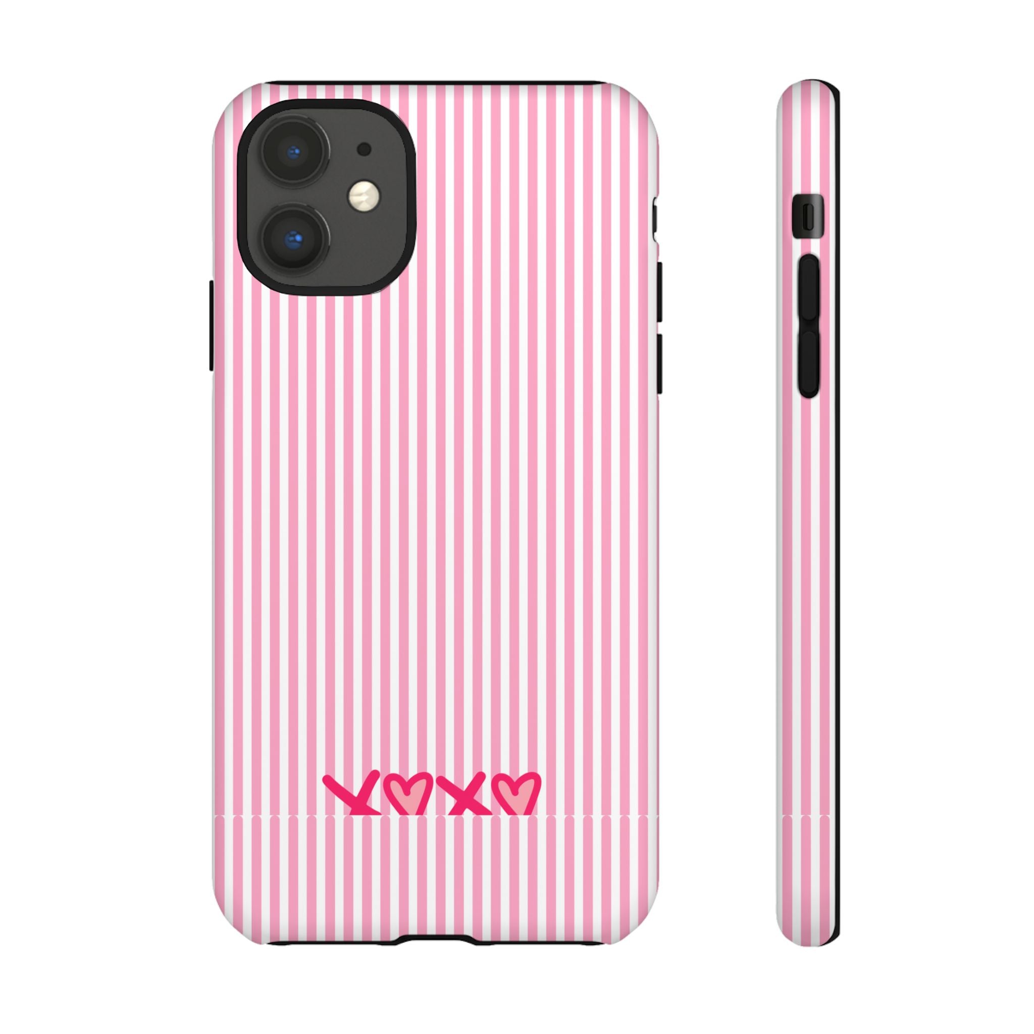 Galentines Day Pink Striped Lines phone case, Pink Stripe Iphone case | Tough Cases - Iphone, Samsung and Pixel Mobile cases