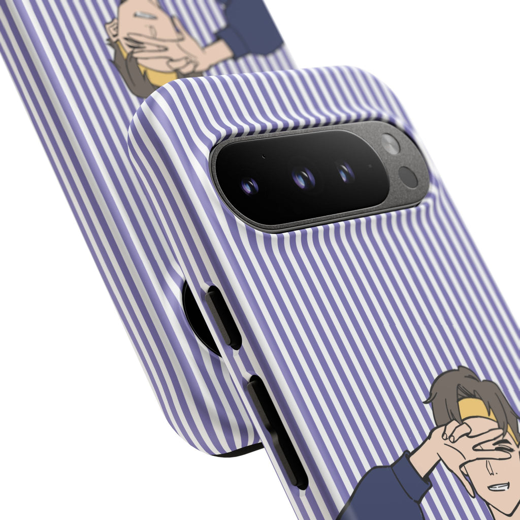 Casual Anime Guy Phone Case | Valentines Day Striped Lines phone case, Purple Stripe Iphone case - Iphone, Samsung and Pixel Mobile cases