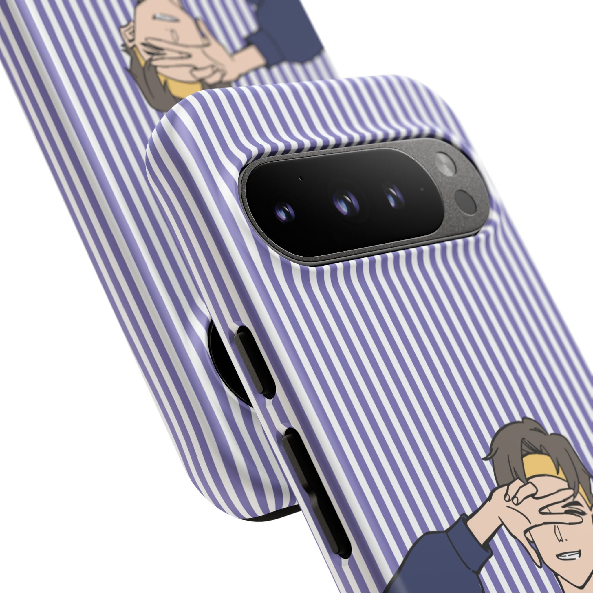 Casual Anime Guy Phone Case | Valentines Day Striped Lines phone case, Purple Stripe Iphone case - Iphone, Samsung and Pixel Mobile cases