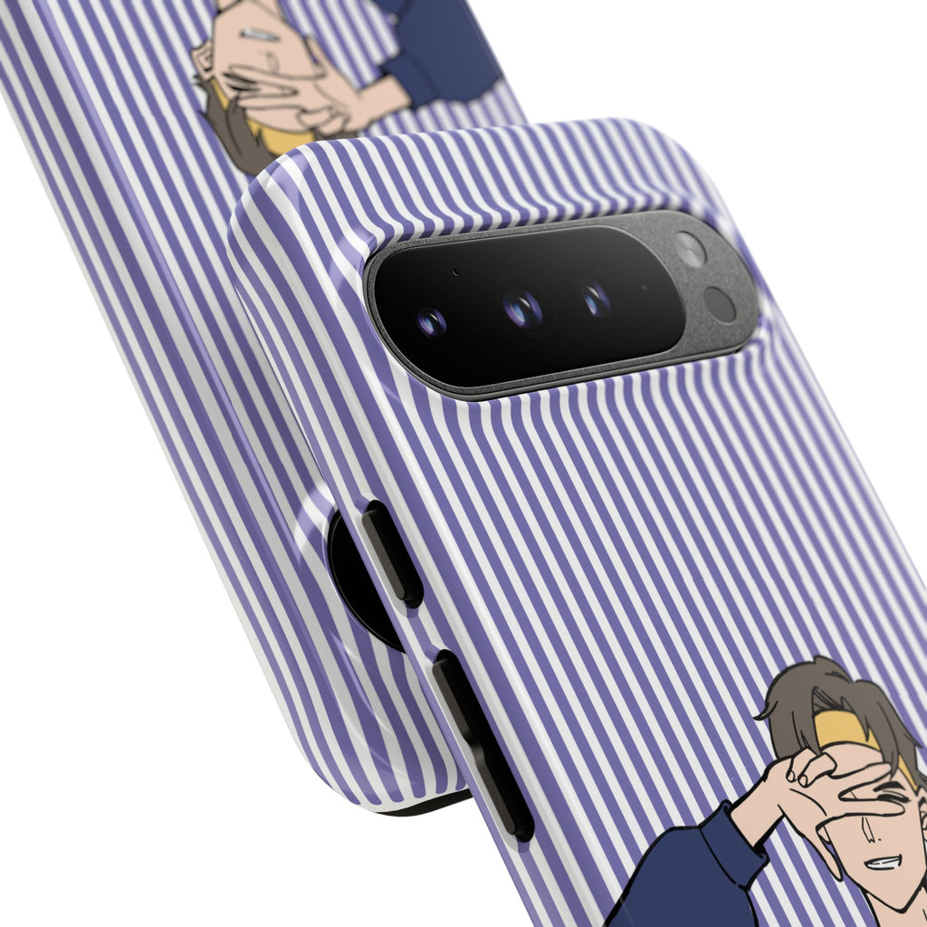 Casual Anime Guy Phone Case | Valentines Day Striped Lines phone case, Purple Stripe Iphone case - Iphone, Samsung and Pixel Mobile cases