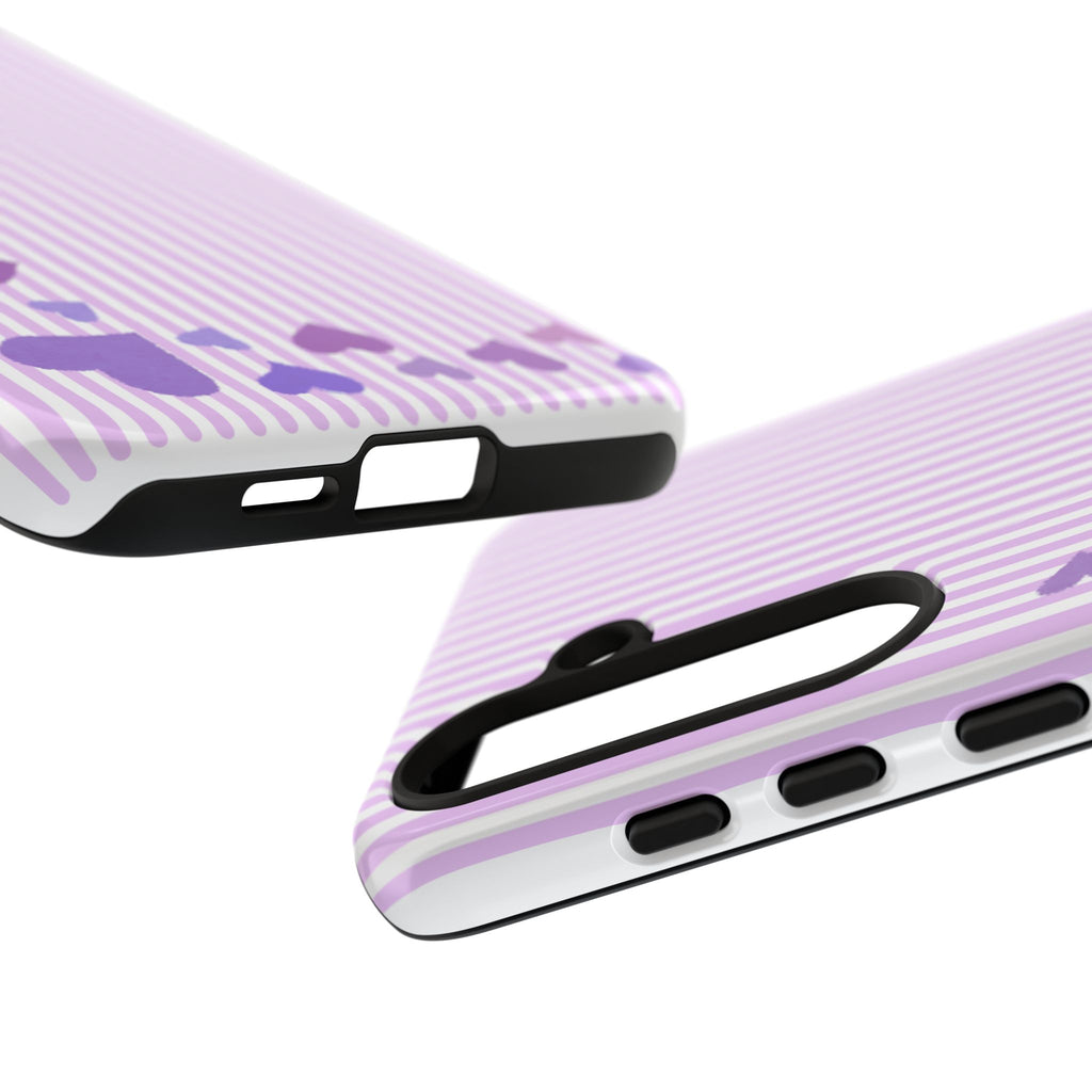 Valentines Day Striped hearts phone case, Purple Heart Floral Stripe Iphone case | Tough Cases - Iphone, Samsung and Pixel Mobile cases