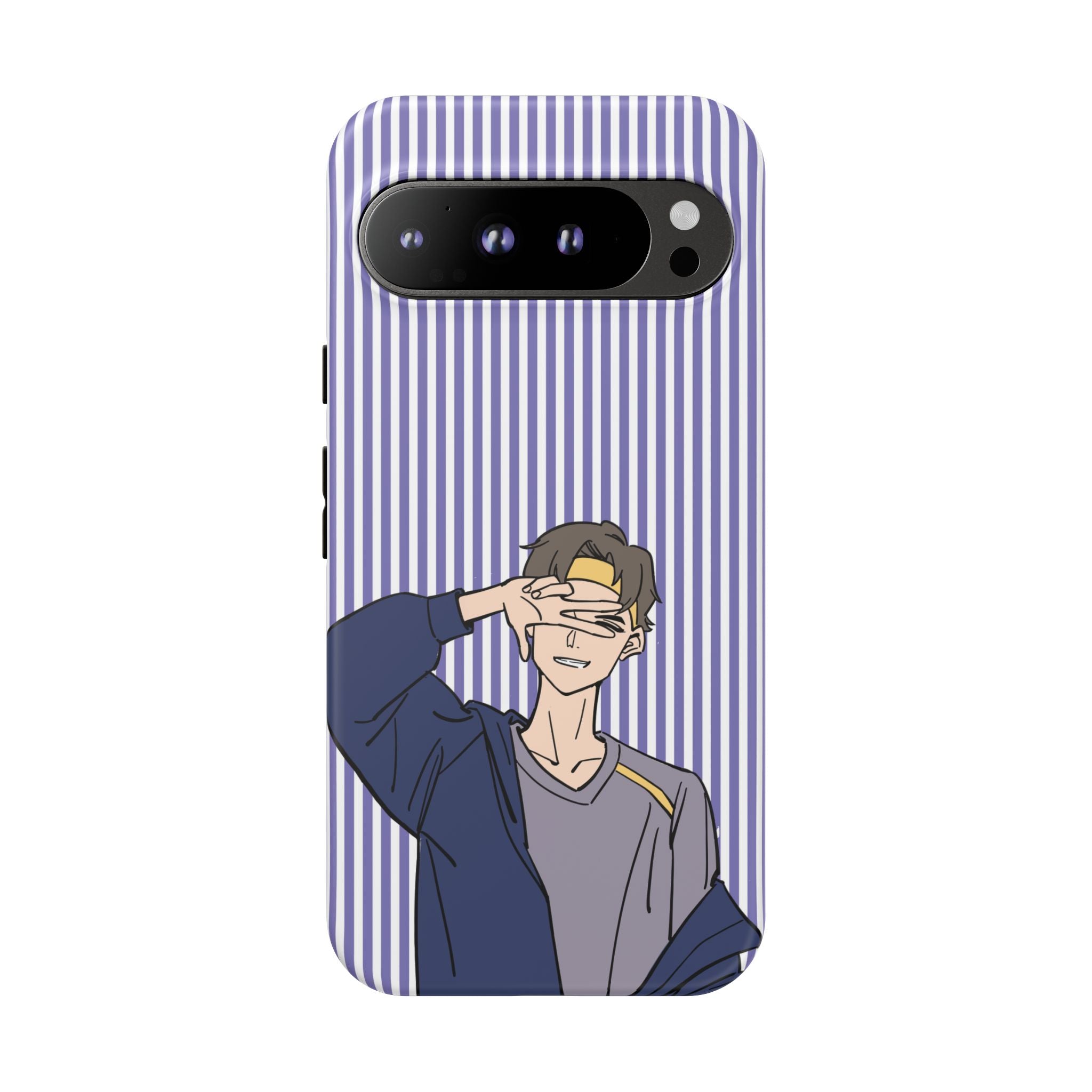 Casual Anime Guy Phone Case | Valentines Day Striped Lines phone case, Purple Stripe Iphone case - Iphone, Samsung and Pixel Mobile cases
