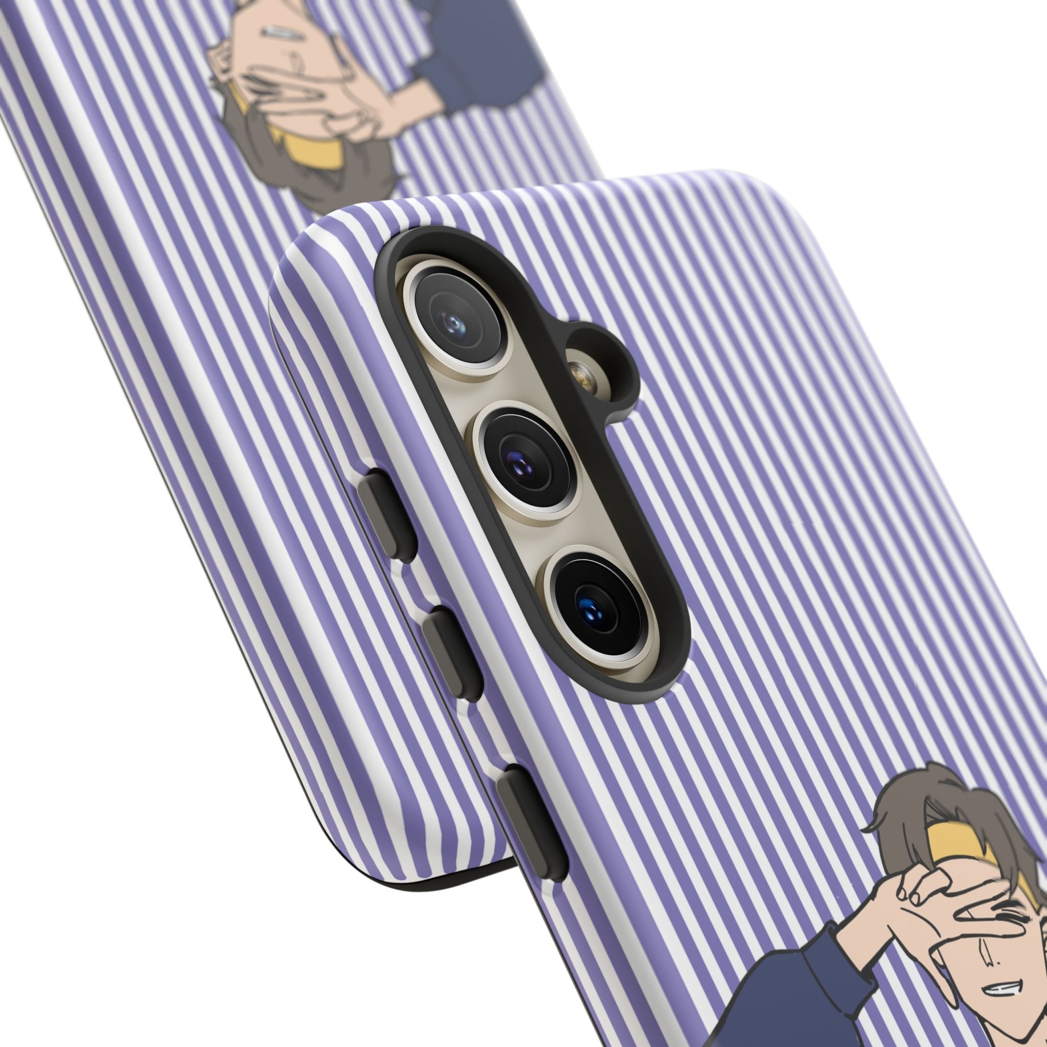 Casual Anime Guy Phone Case | Valentines Day Striped Lines phone case, Purple Stripe Iphone case - Iphone, Samsung and Pixel Mobile cases