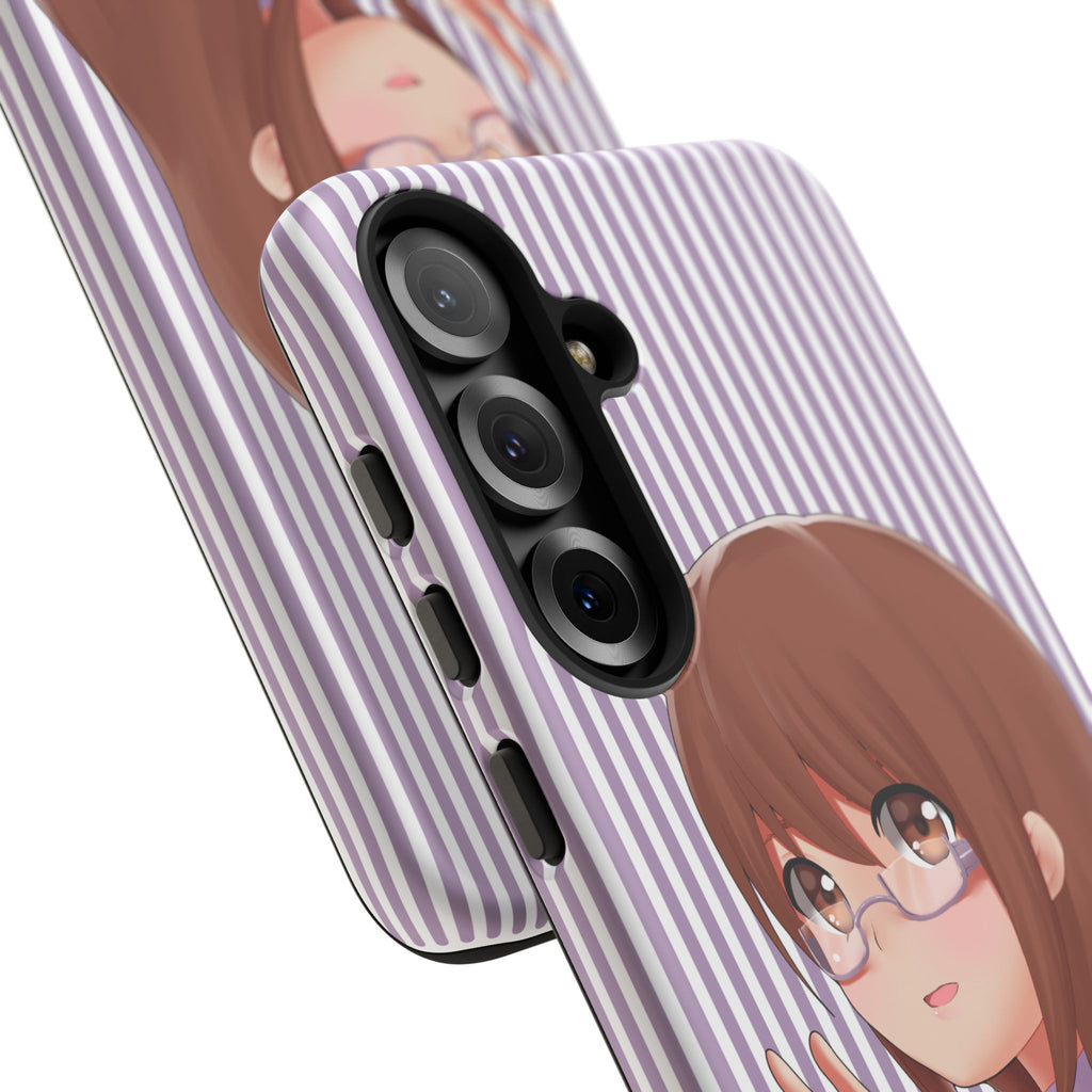 Galentines Day Striped lines mobile case, Glasses Anime Girl Stripe Iphone case | Tough Cases - Iphone, Samsung and Pixel Mobile cases