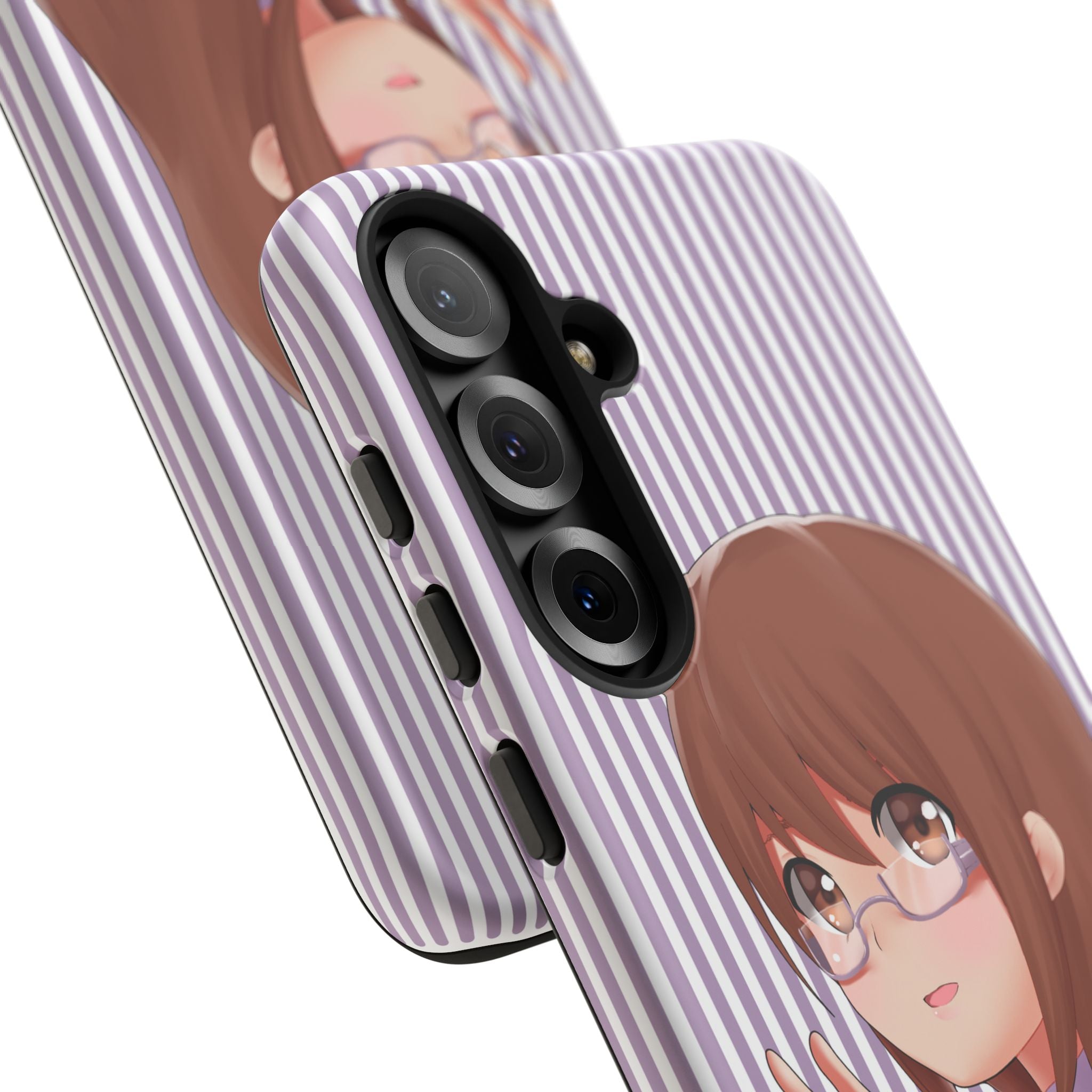Galentines Day Striped lines mobile case, Glasses Anime Girl Stripe Iphone case | Tough Cases - Iphone, Samsung and Pixel Mobile cases