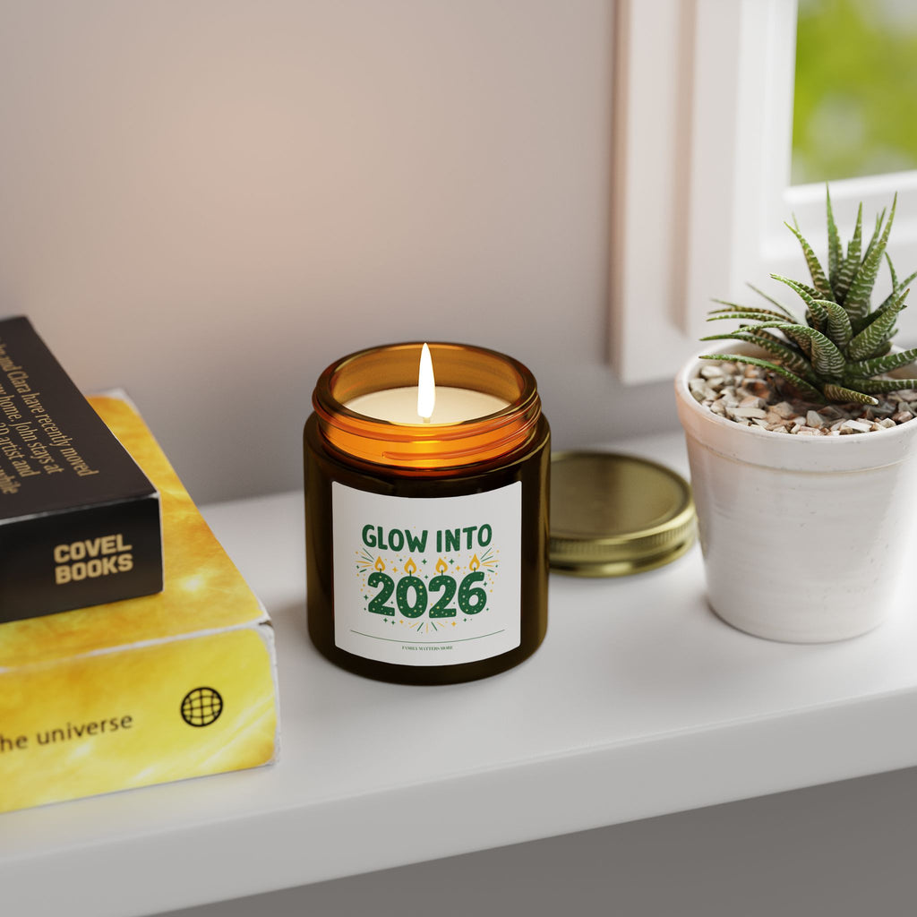 Glow Into 2026 Candle, Happy New Year Scented Soy Candle 4oz 9oz, Hand Poured Jar Candle, NYE Gift