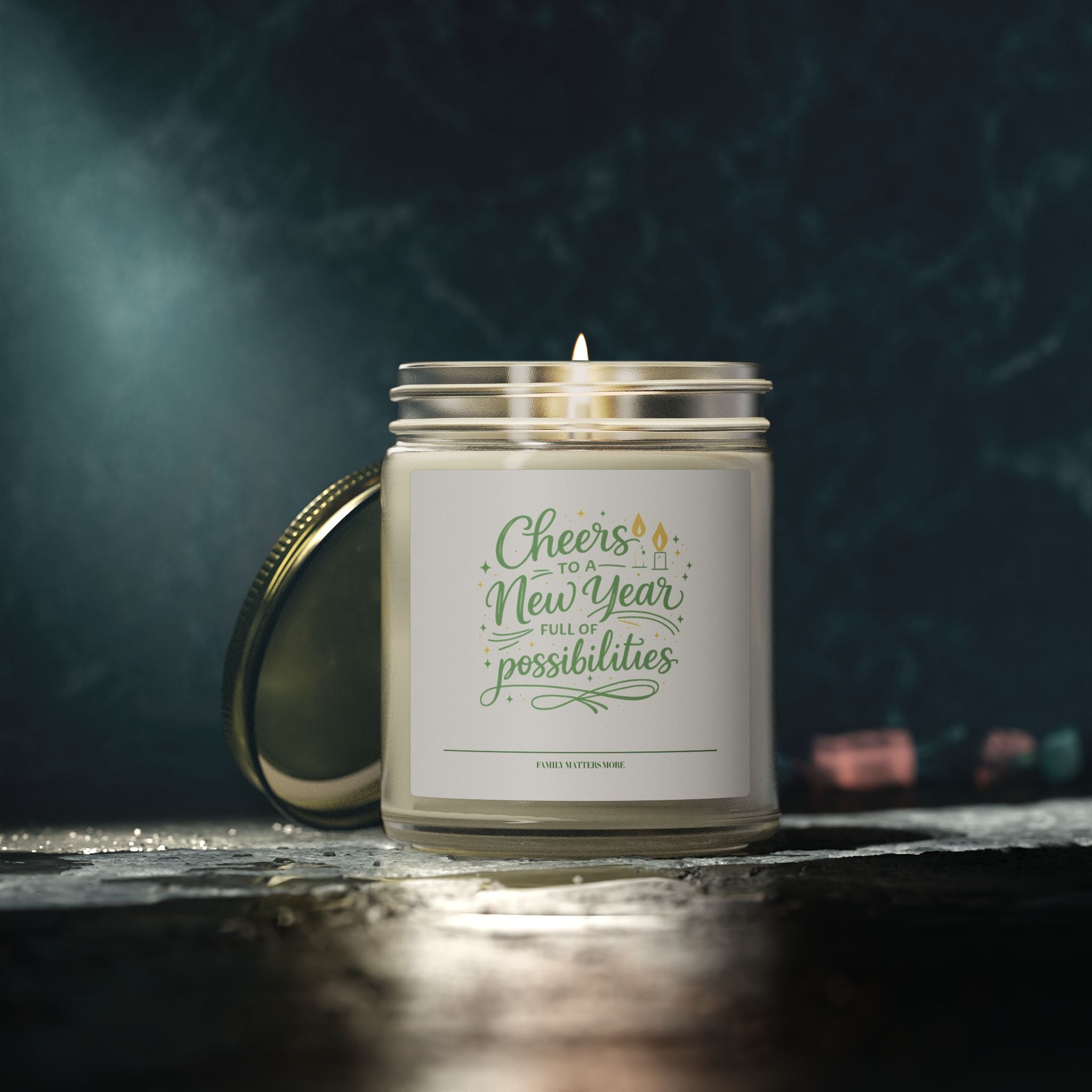 Cheers to a New Year Candle, Full of Possibilities, Scented Soy 4oz 9oz, New Years Eve Gift, Jar Candle