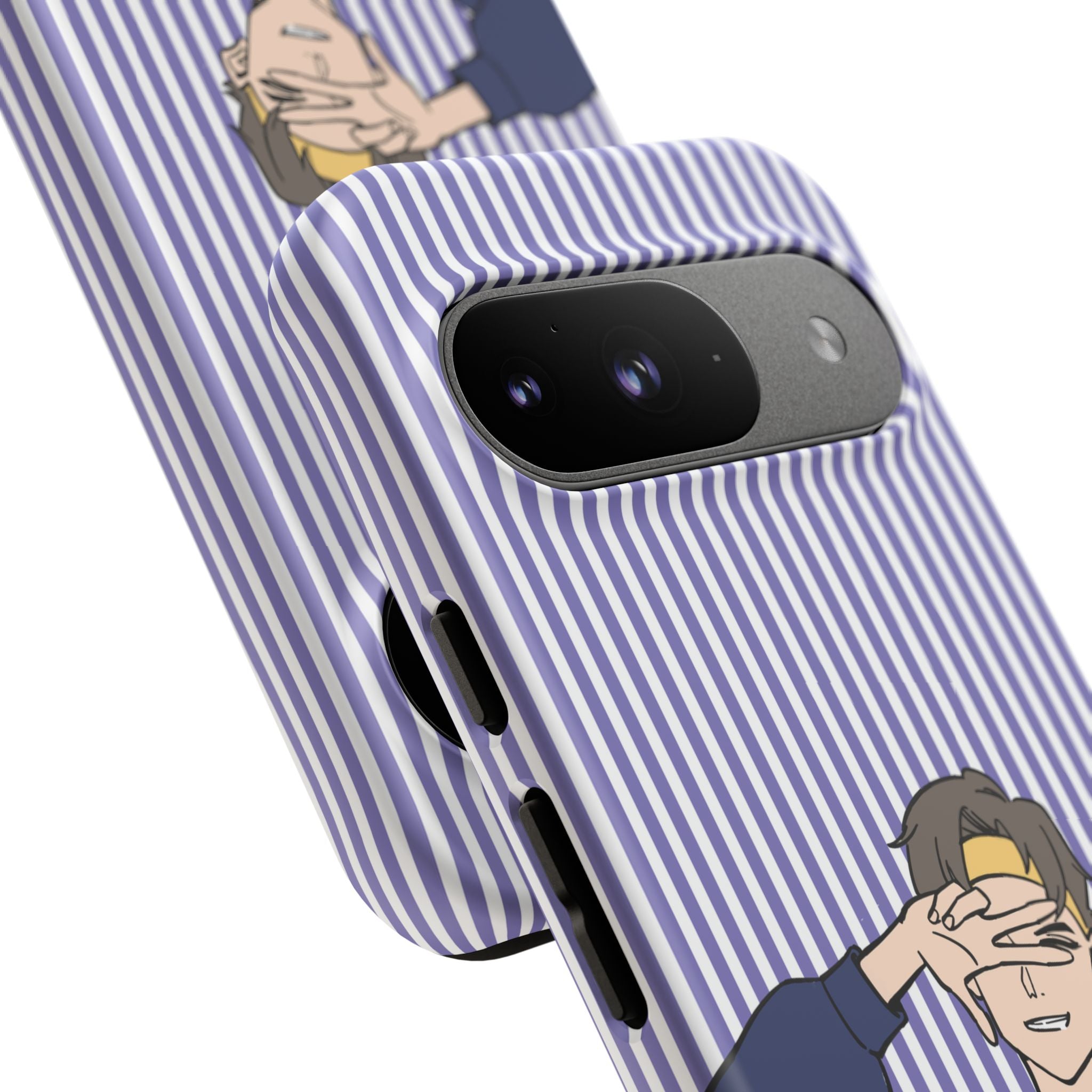 Casual Anime Guy Phone Case | Valentines Day Striped Lines phone case, Purple Stripe Iphone case - Iphone, Samsung and Pixel Mobile cases