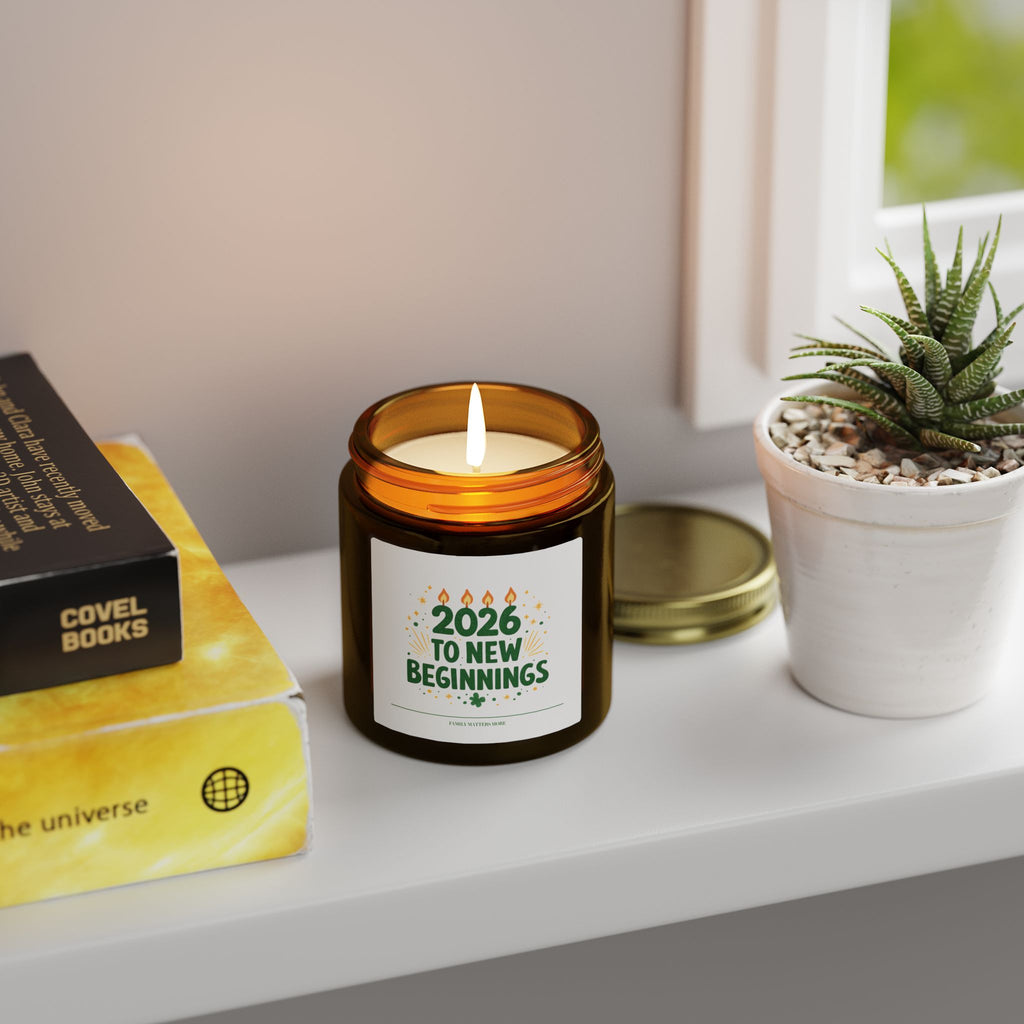 2026 New Beginnings Candle, Happy New Year Scented Soy Candle 4oz 9oz, Hand Poured Jar Candle, NYE Gift Idea