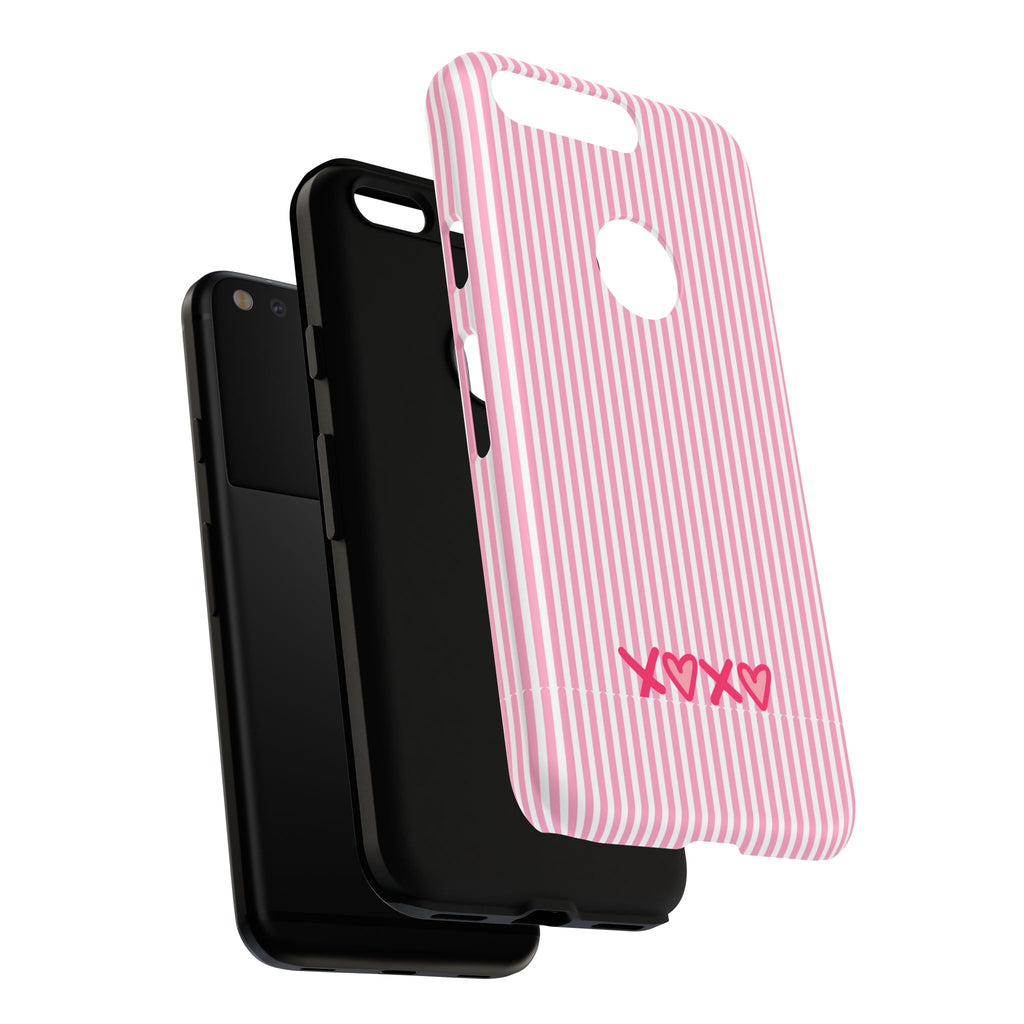 Galentines Day Pink Striped Lines phone case, Pink Stripe Iphone case | Tough Cases - Iphone, Samsung and Pixel Mobile cases