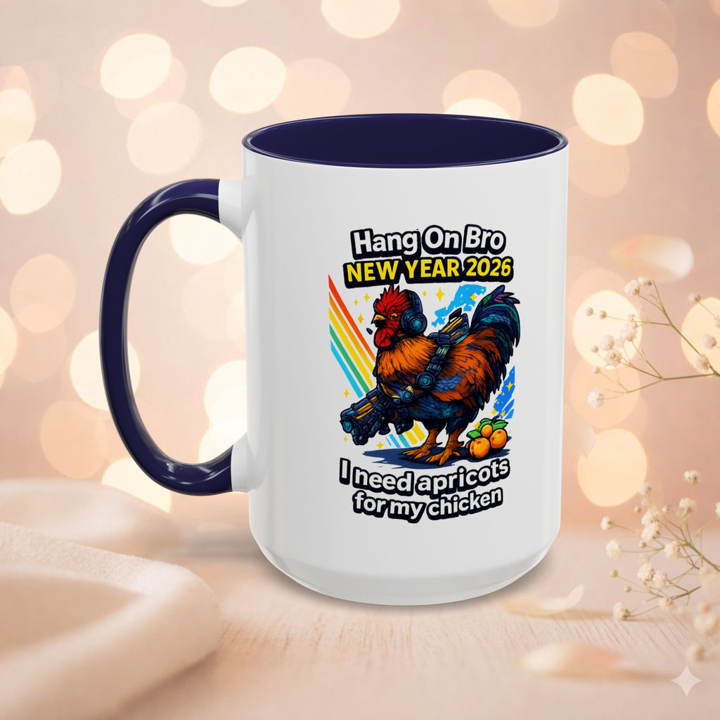 Hang On Bro 2026 Apricots Mug, Funny Rooster Gamer Coffee Mug 15oz Accent Cup, Arc Raiders Inspired Gift for Brother