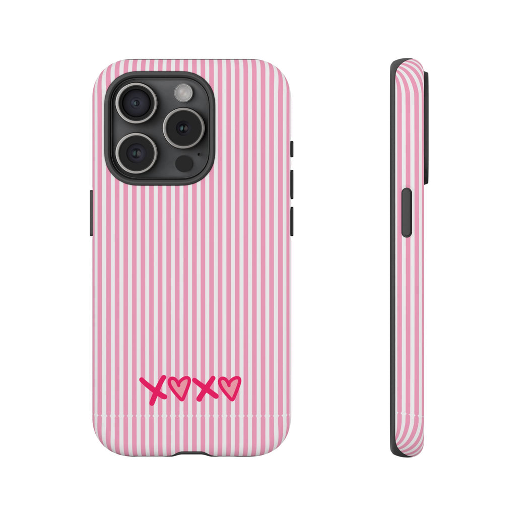 Galentines Day Pink Striped Lines phone case, Pink Stripe Iphone case | Tough Cases - Iphone, Samsung and Pixel Mobile cases
