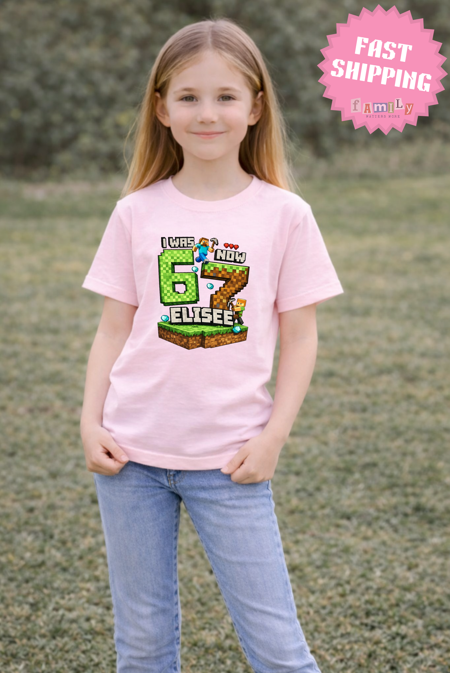 I Was 6 Now I’m 7 Shirt, Six Seven Game Kids Shirt, Funny 67 Meme Birthday Tee, Pixel Gamer 7th Birthday Shirt, Funny Gamer Kid Shirt