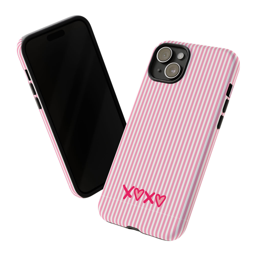 Galentines Day Pink Striped Lines phone case, Pink Stripe Iphone case | Tough Cases - Iphone, Samsung and Pixel Mobile cases