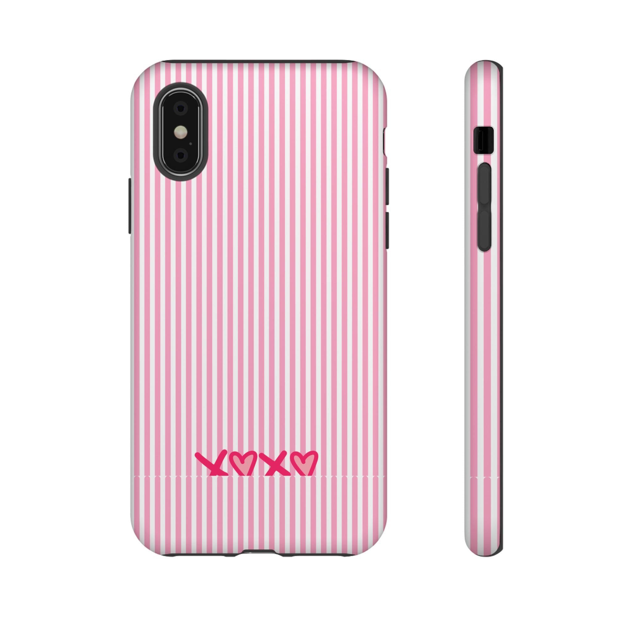 Galentines Day Pink Striped Lines phone case, Pink Stripe Iphone case | Tough Cases - Iphone, Samsung and Pixel Mobile cases