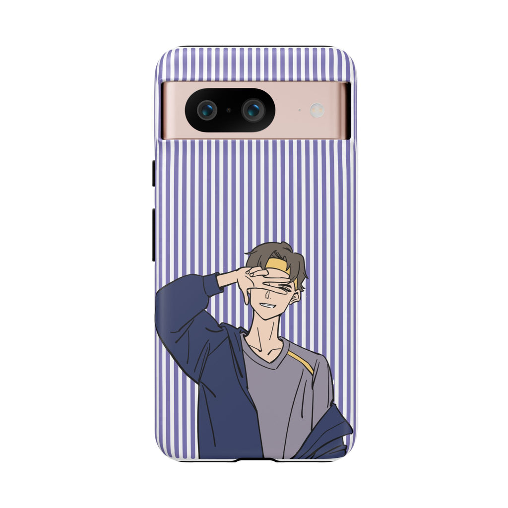 Casual Anime Guy Phone Case | Valentines Day Striped Lines phone case, Purple Stripe Iphone case - Iphone, Samsung and Pixel Mobile cases