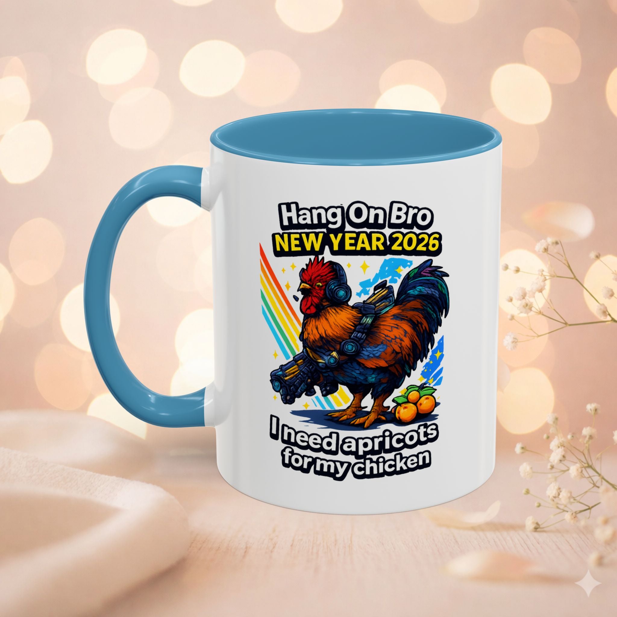 Hang On Bro 2026 Apricots Mug, Funny Rooster Gamer Coffee Mug 15oz Accent Cup, Arc Raiders Inspired Gift for Brother