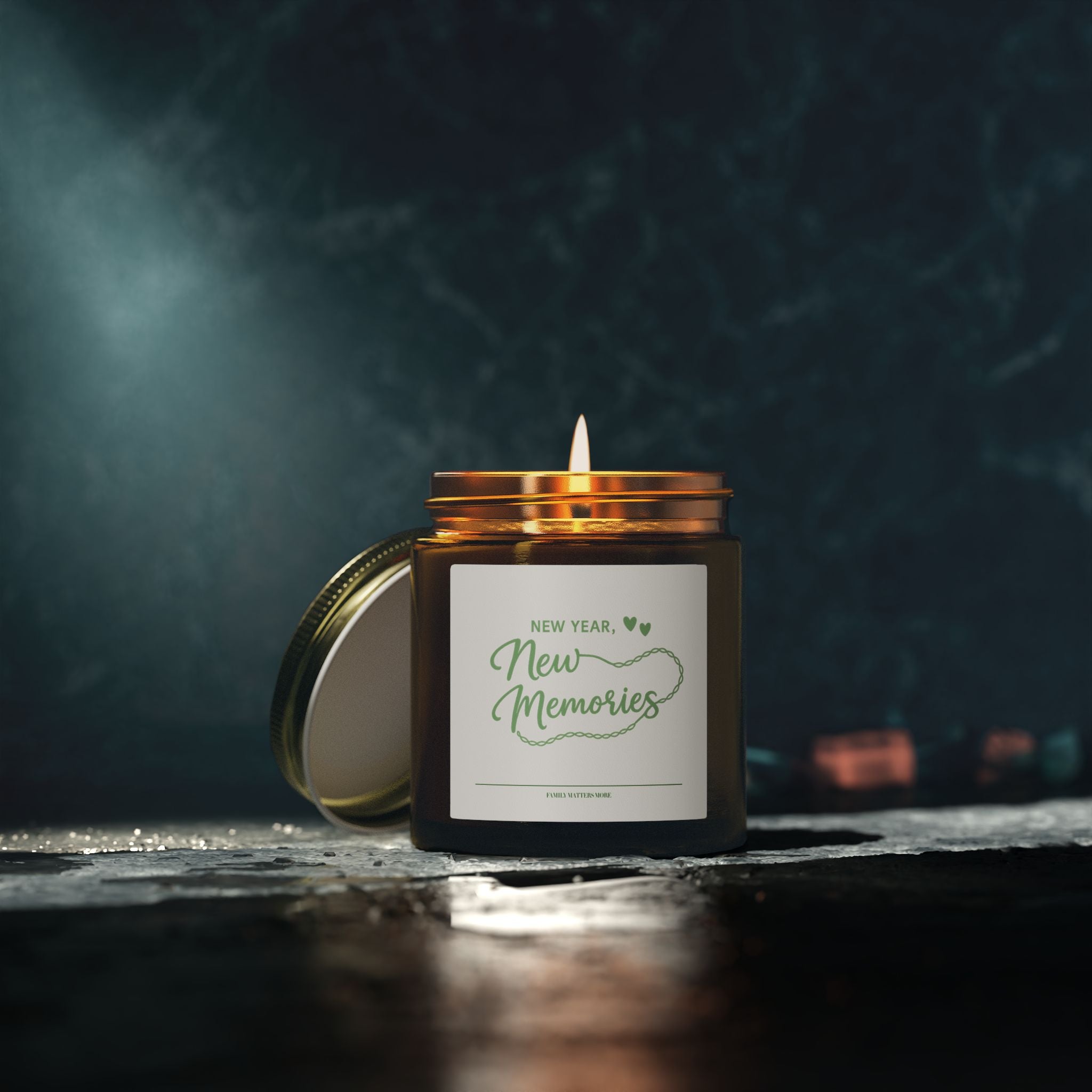 New Year New Memories Candle, Scented Soy Candle 4oz 9oz, New Years Eve Gift, Fresh Start Jar Candle, Holiday Decor