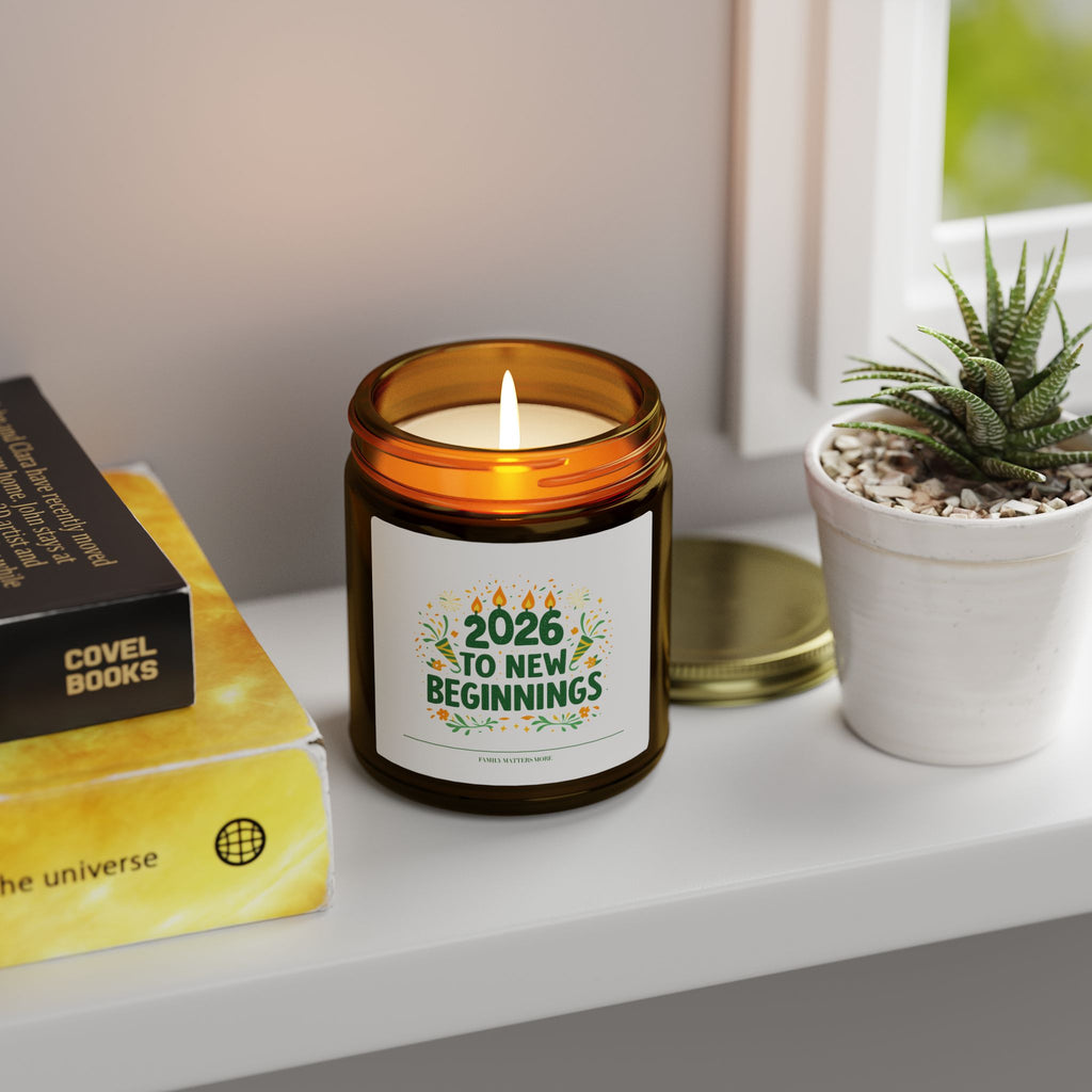 2026 To New Beginnings Candle, Happy New Year Scented Soy Candle 4oz 9oz, Hand Poured Jar, NYE Gift