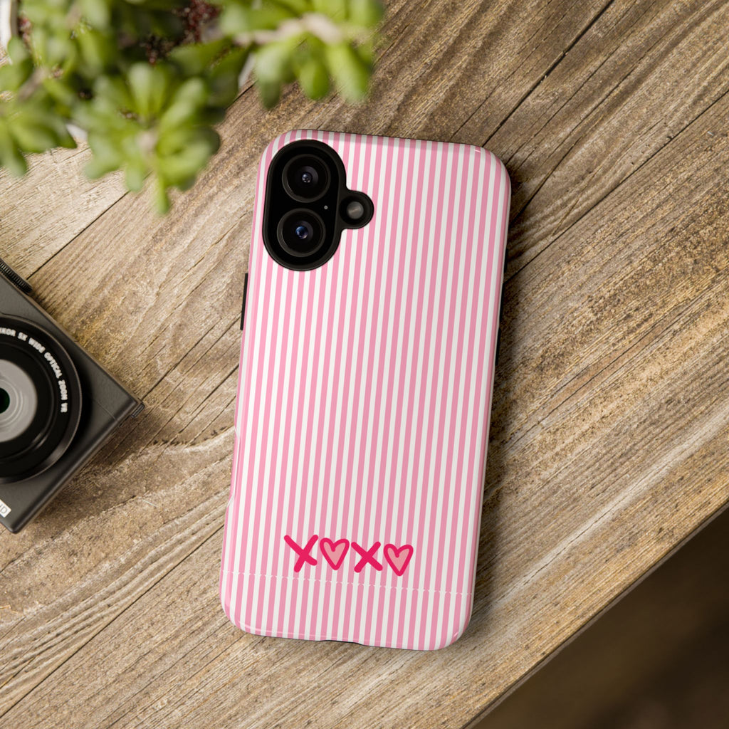Galentines Day Pink Striped Lines phone case, Pink Stripe Iphone case | Tough Cases - Iphone, Samsung and Pixel Mobile cases