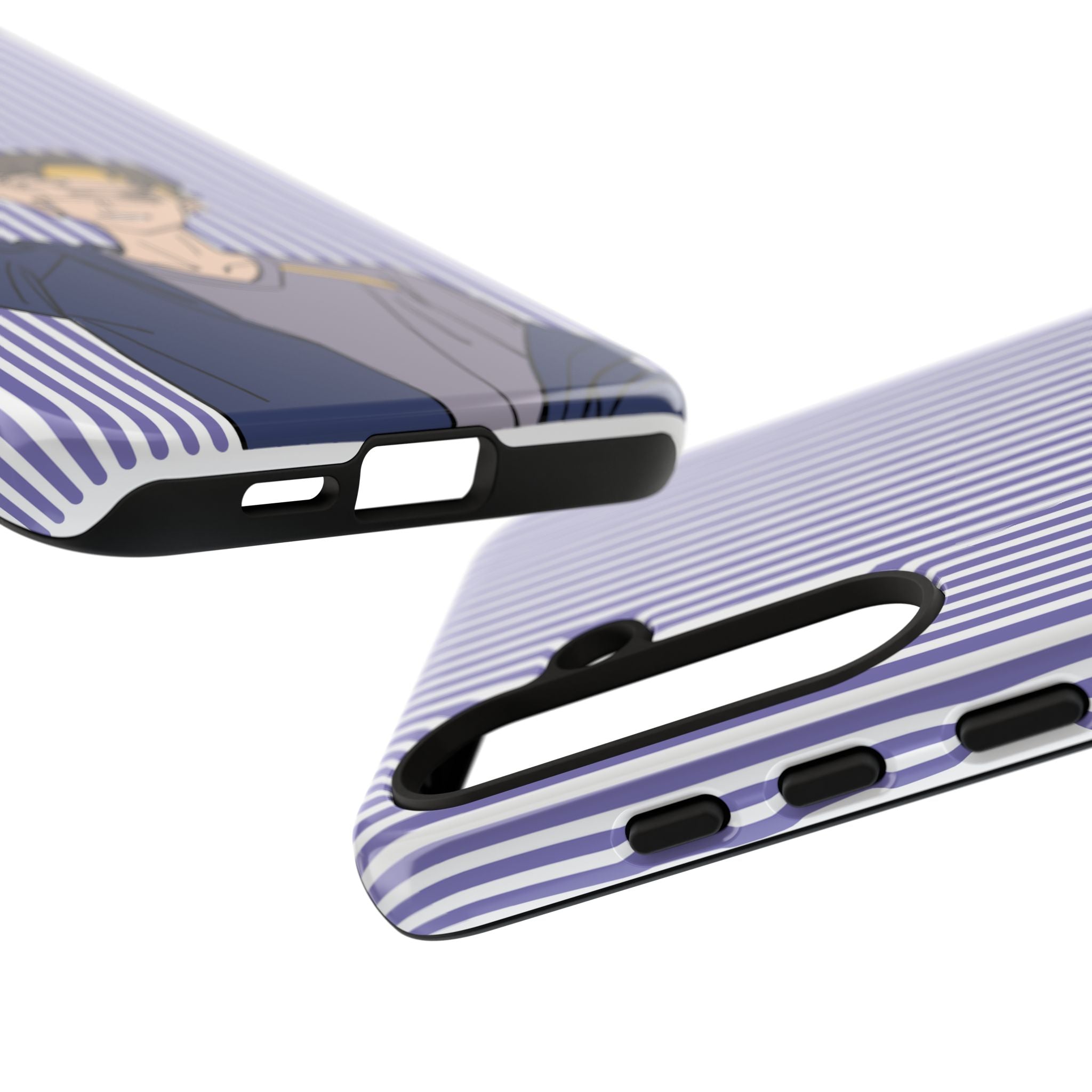 Casual Anime Guy Phone Case | Valentines Day Striped Lines phone case, Purple Stripe Iphone case - Iphone, Samsung and Pixel Mobile cases