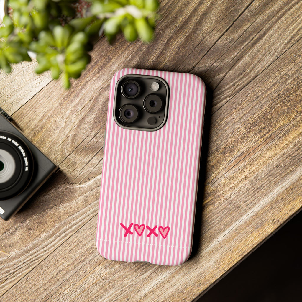 Galentines Day Pink Striped Lines phone case, Pink Stripe Iphone case | Tough Cases - Iphone, Samsung and Pixel Mobile cases