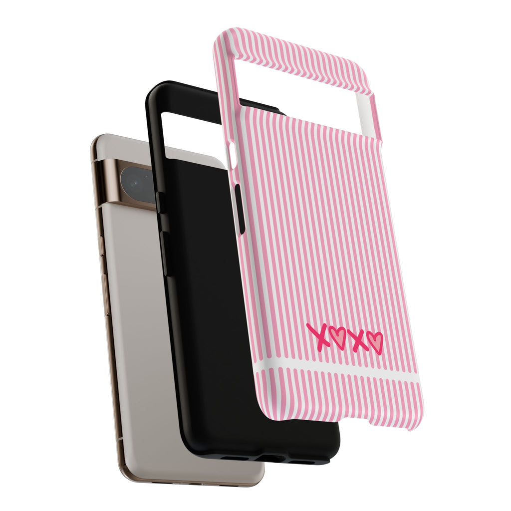 Galentines Day Pink Striped Lines phone case, Pink Stripe Iphone case | Tough Cases - Iphone, Samsung and Pixel Mobile cases