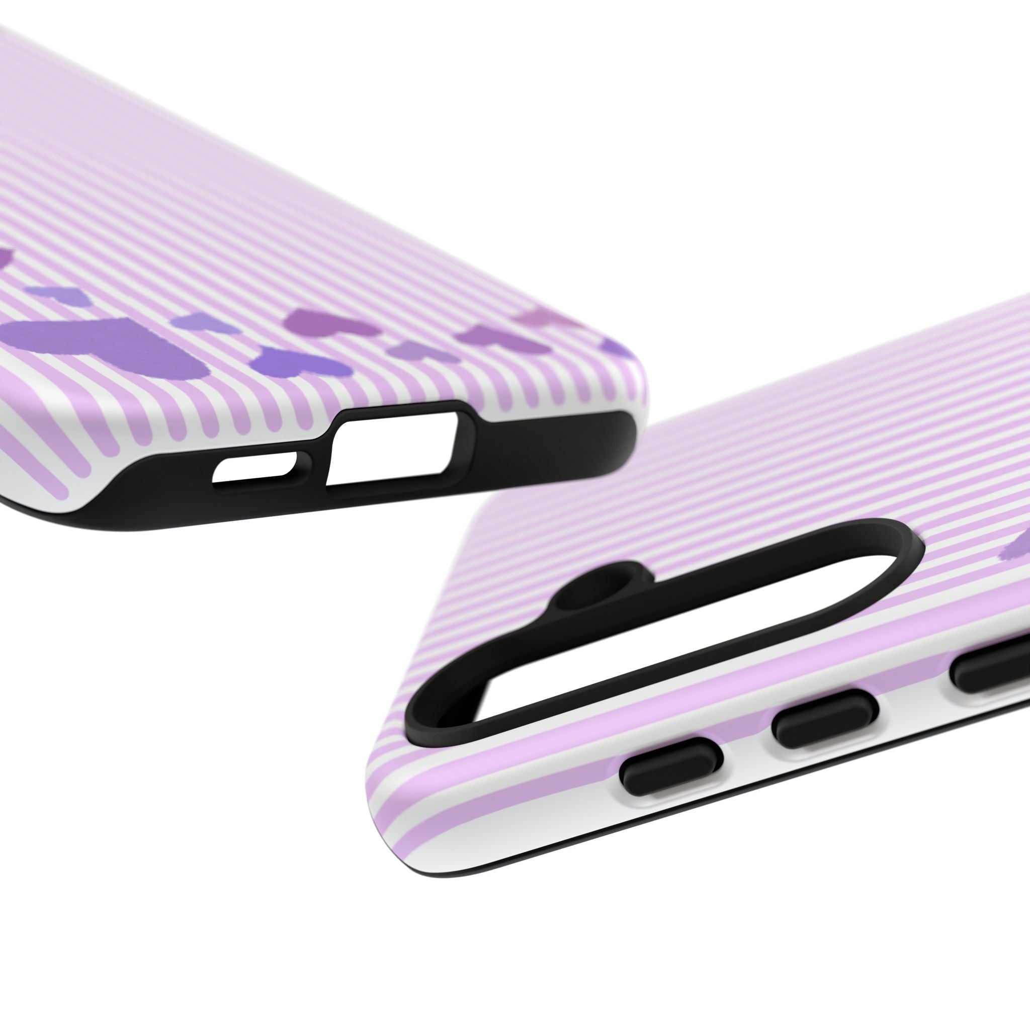 Valentines Day Striped hearts phone case, Purple Heart Floral Stripe Iphone case | Tough Cases - Iphone, Samsung and Pixel Mobile cases