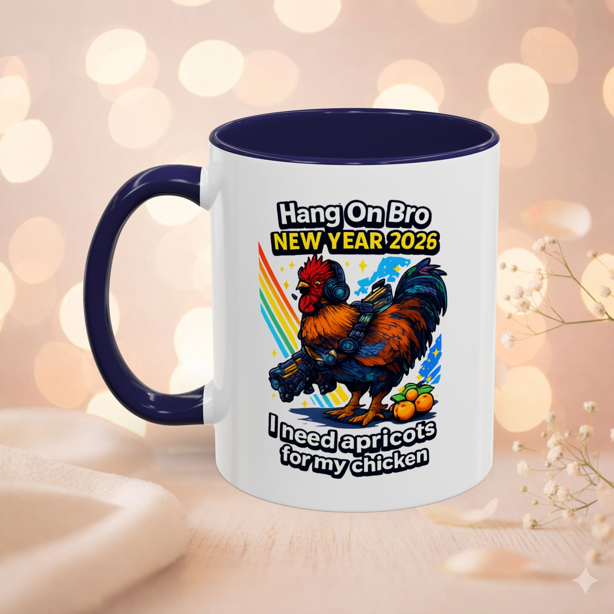 Hang On Bro 2026 Apricots Mug, Funny Rooster Gamer Coffee Mug 15oz Accent Cup, Arc Raiders Inspired Gift for Brother