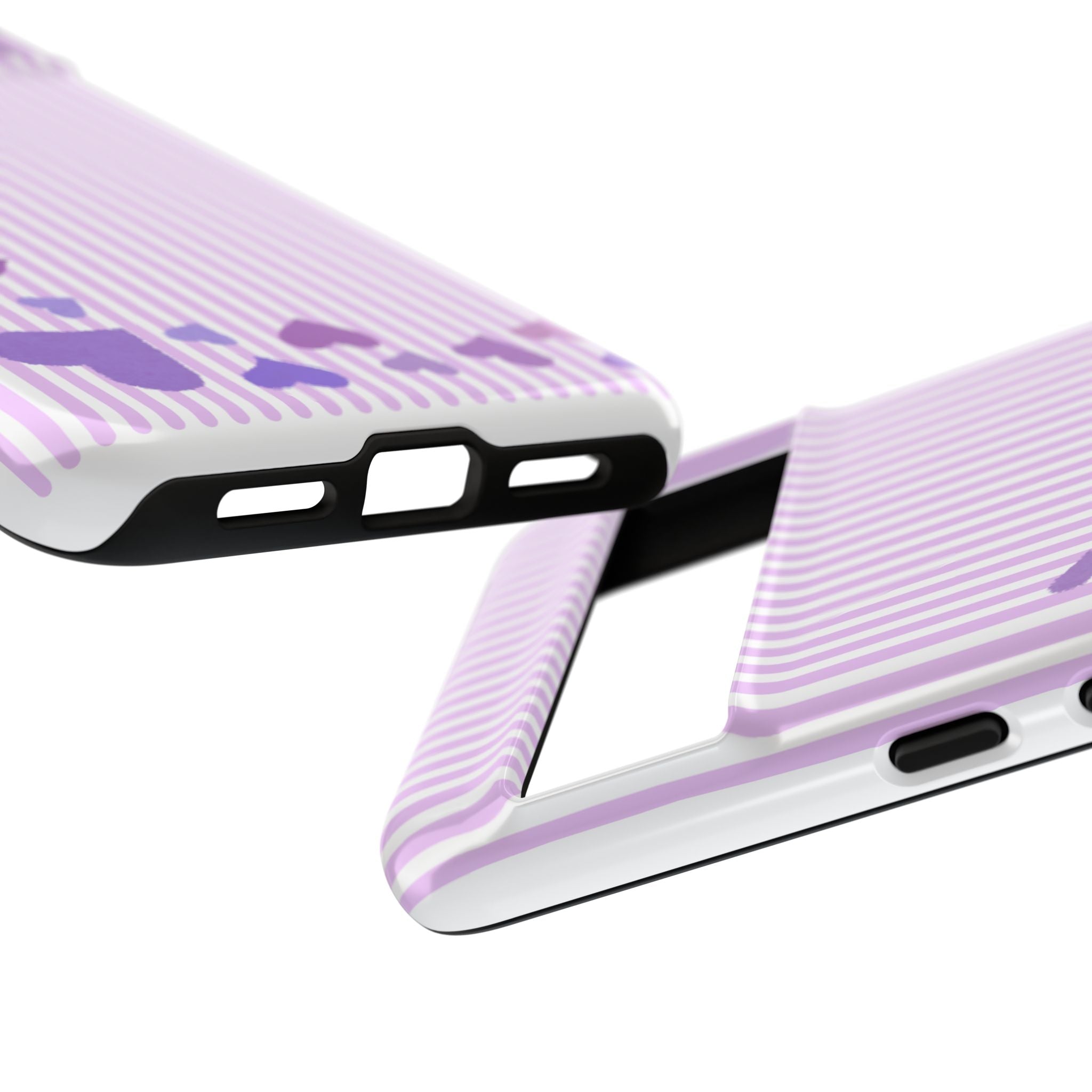 Valentines Day Striped hearts phone case, Purple Heart Floral Stripe Iphone case | Tough Cases - Iphone, Samsung and Pixel Mobile cases