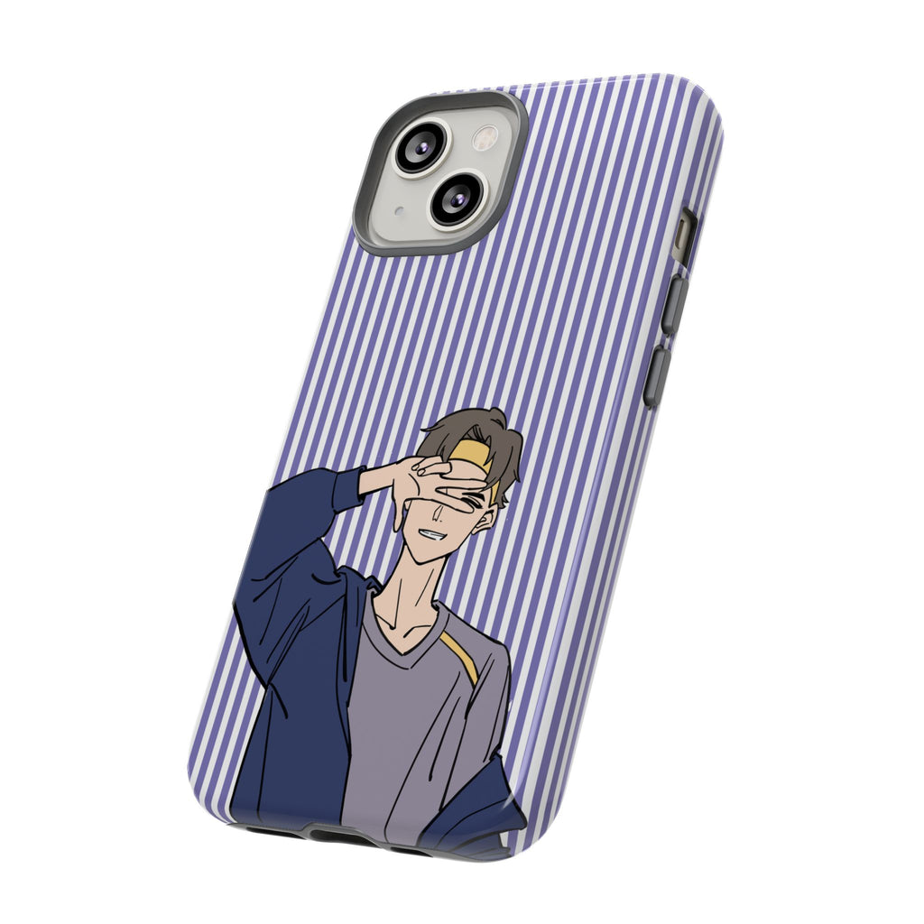 Casual Anime Guy Phone Case | Valentines Day Striped Lines phone case, Purple Stripe Iphone case - Iphone, Samsung and Pixel Mobile cases