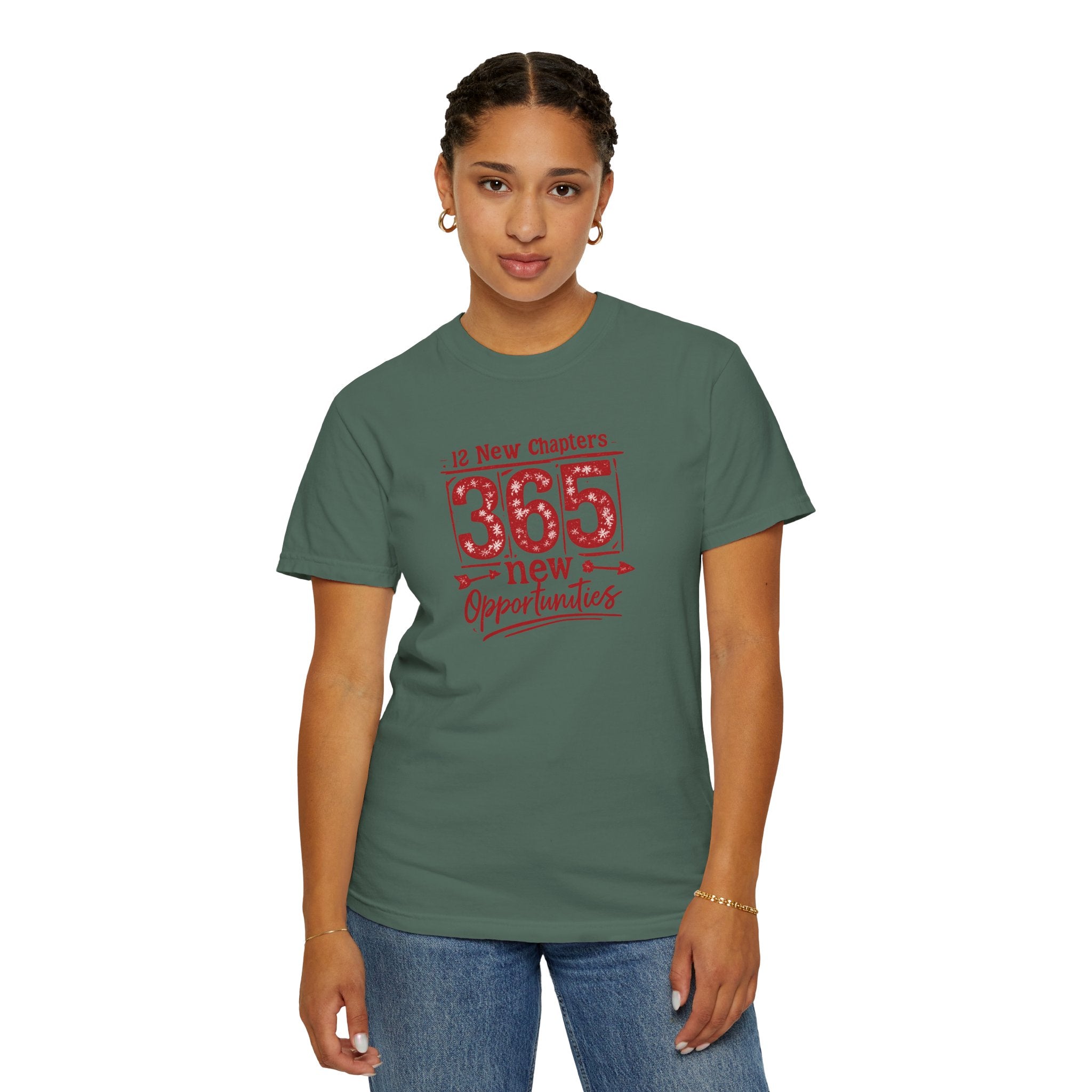 12 New Chapters 365 New Opportunities Shirt, Happy New Year Tee, Family Matching Comfort Colors 1717, Unisex Adult Youth New Year Gift