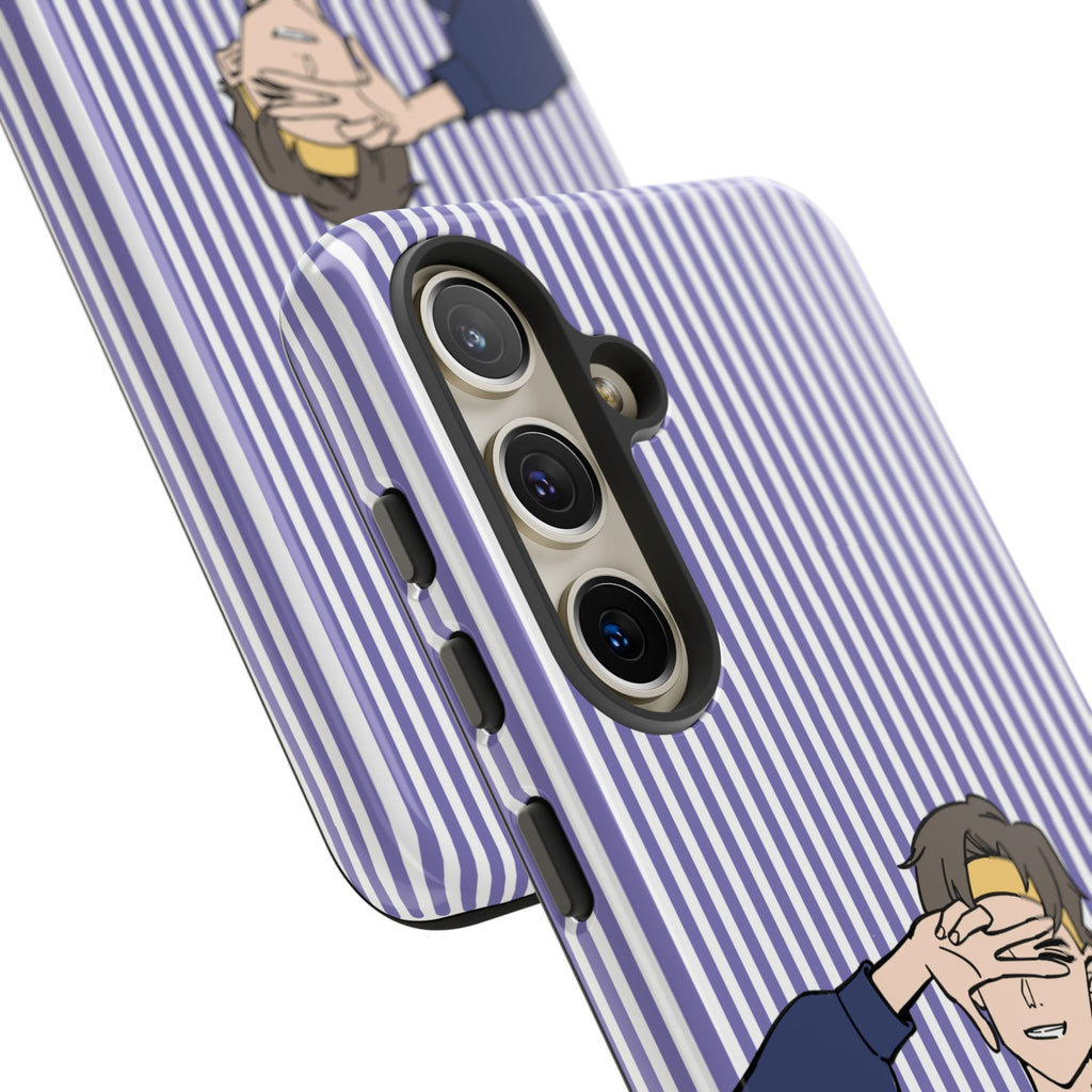 Casual Anime Guy Phone Case | Valentines Day Striped Lines phone case, Purple Stripe Iphone case - Iphone, Samsung and Pixel Mobile cases