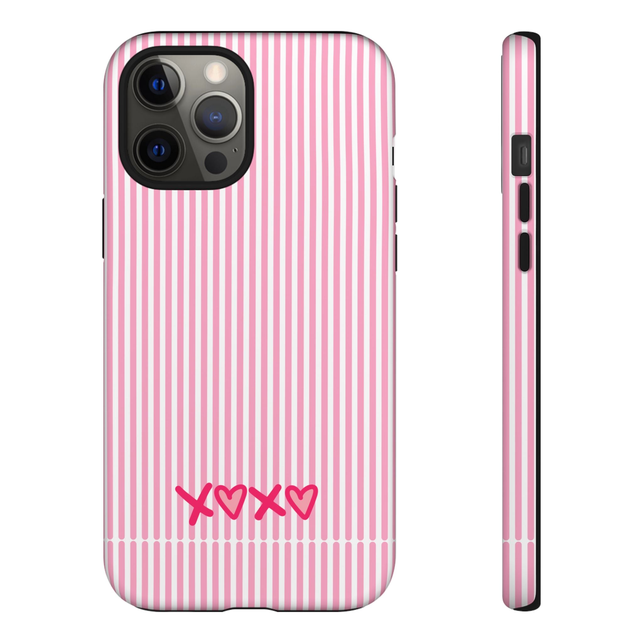 Galentines Day Pink Striped Lines phone case, Pink Stripe Iphone case | Tough Cases - Iphone, Samsung and Pixel Mobile cases