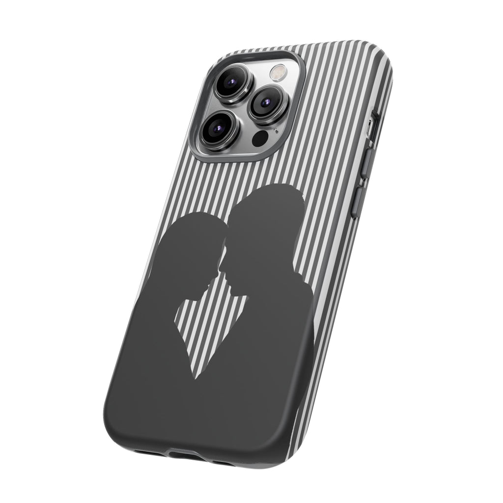 Silhouette Couple Phone Case | Galentines Day Striped Black and white phone case, Stripe Iphone case - Iphone, Samsung and Pixel Mobile case