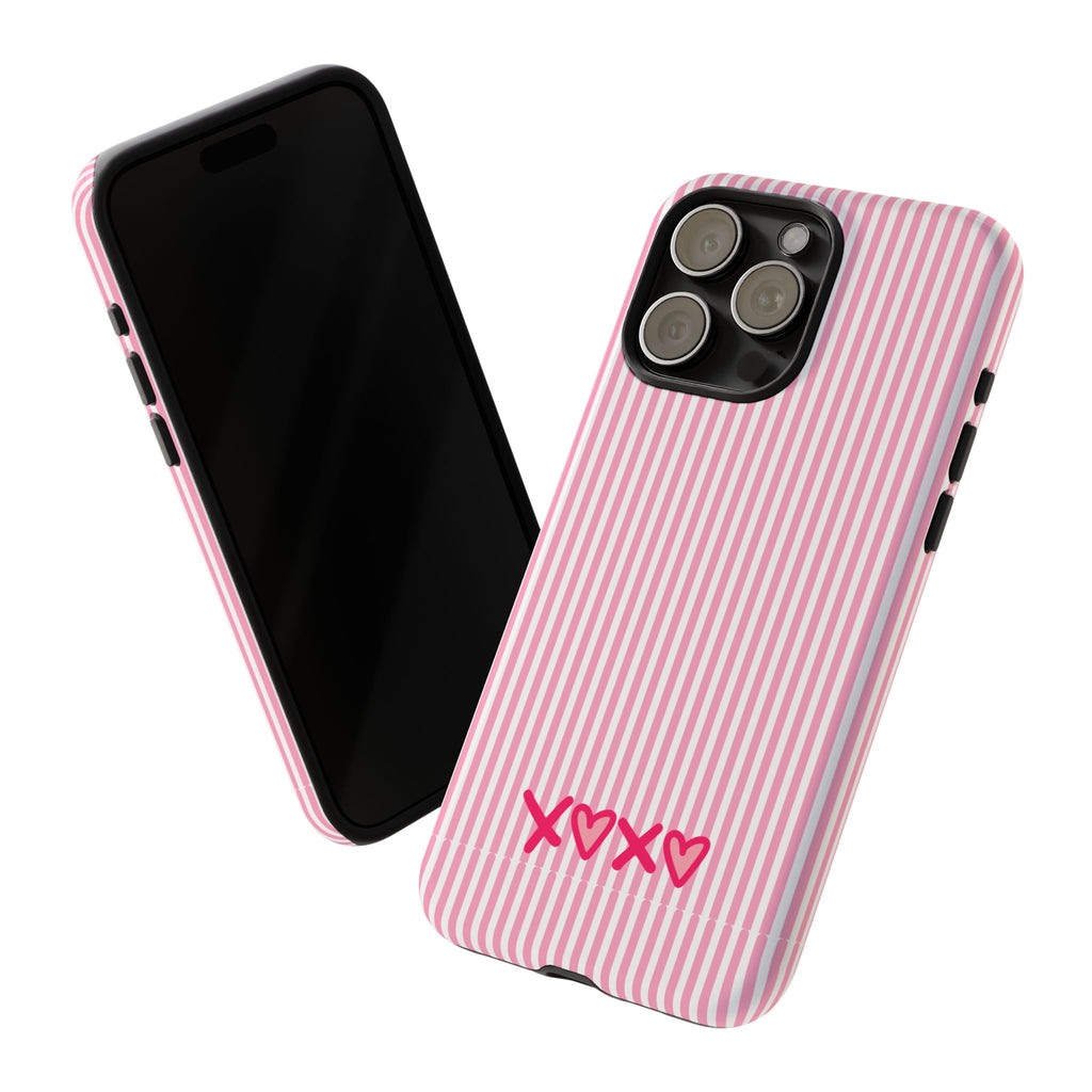 Galentines Day Pink Striped Lines phone case, Pink Stripe Iphone case | Tough Cases - Iphone, Samsung and Pixel Mobile cases