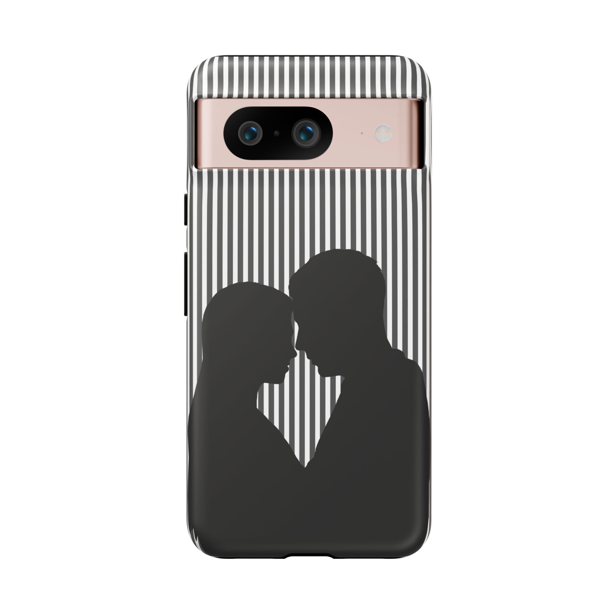 Silhouette Couple Phone Case | Galentines Day Striped Black and white phone case, Stripe Iphone case - Iphone, Samsung and Pixel Mobile case