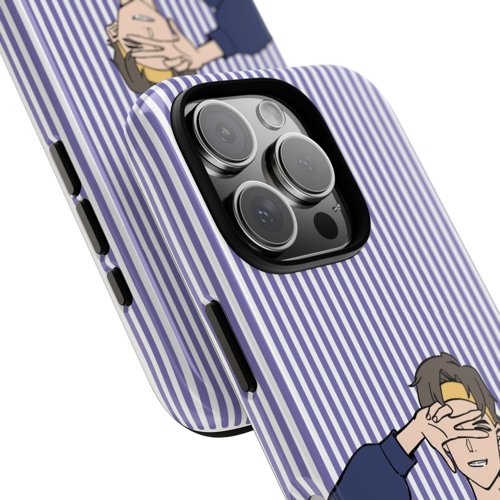 Casual Anime Guy Phone Case | Valentines Day Striped Lines phone case, Purple Stripe Iphone case - Iphone, Samsung and Pixel Mobile cases