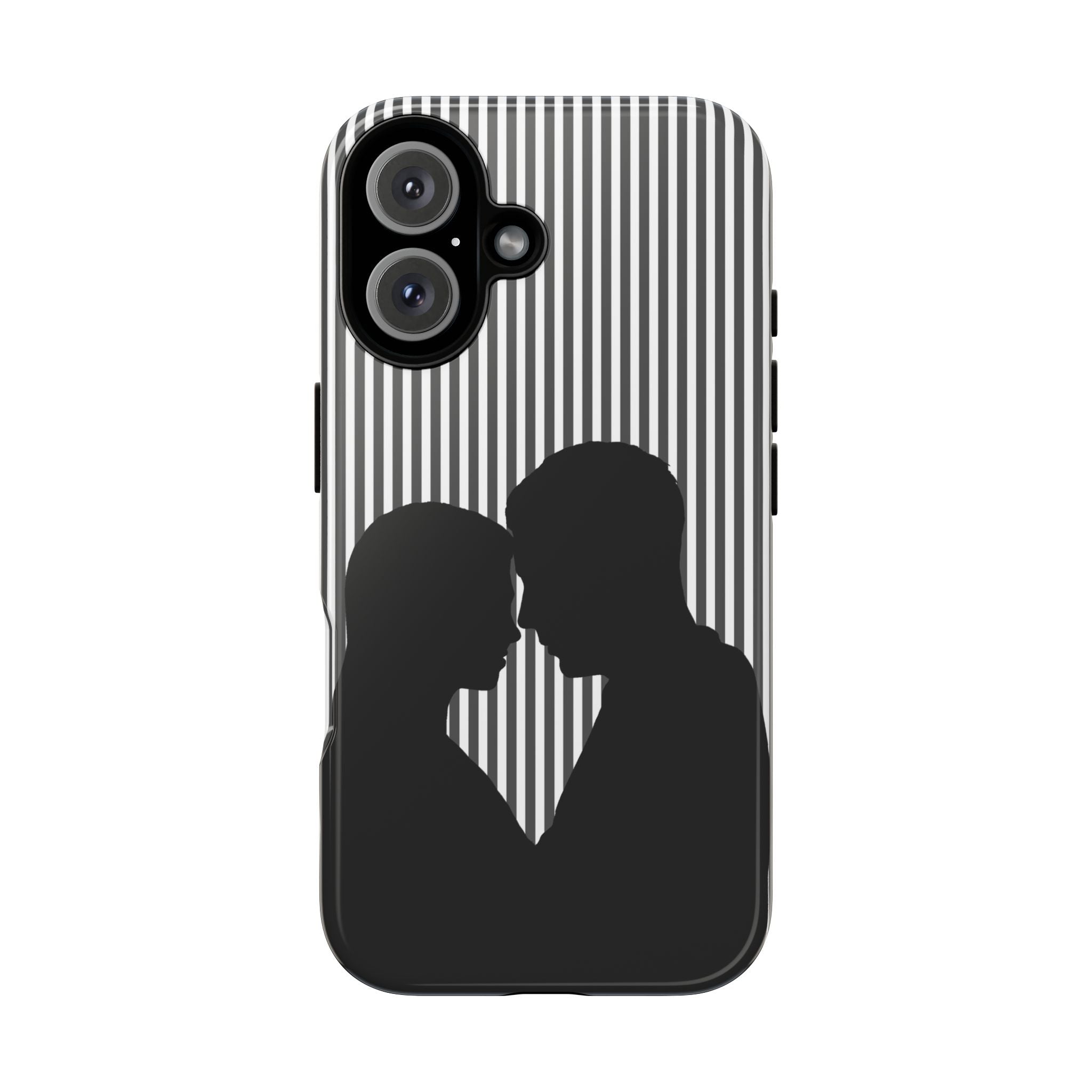 Silhouette Couple Phone Case | Galentines Day Striped Black and white phone case, Stripe Iphone case - Iphone, Samsung and Pixel Mobile case