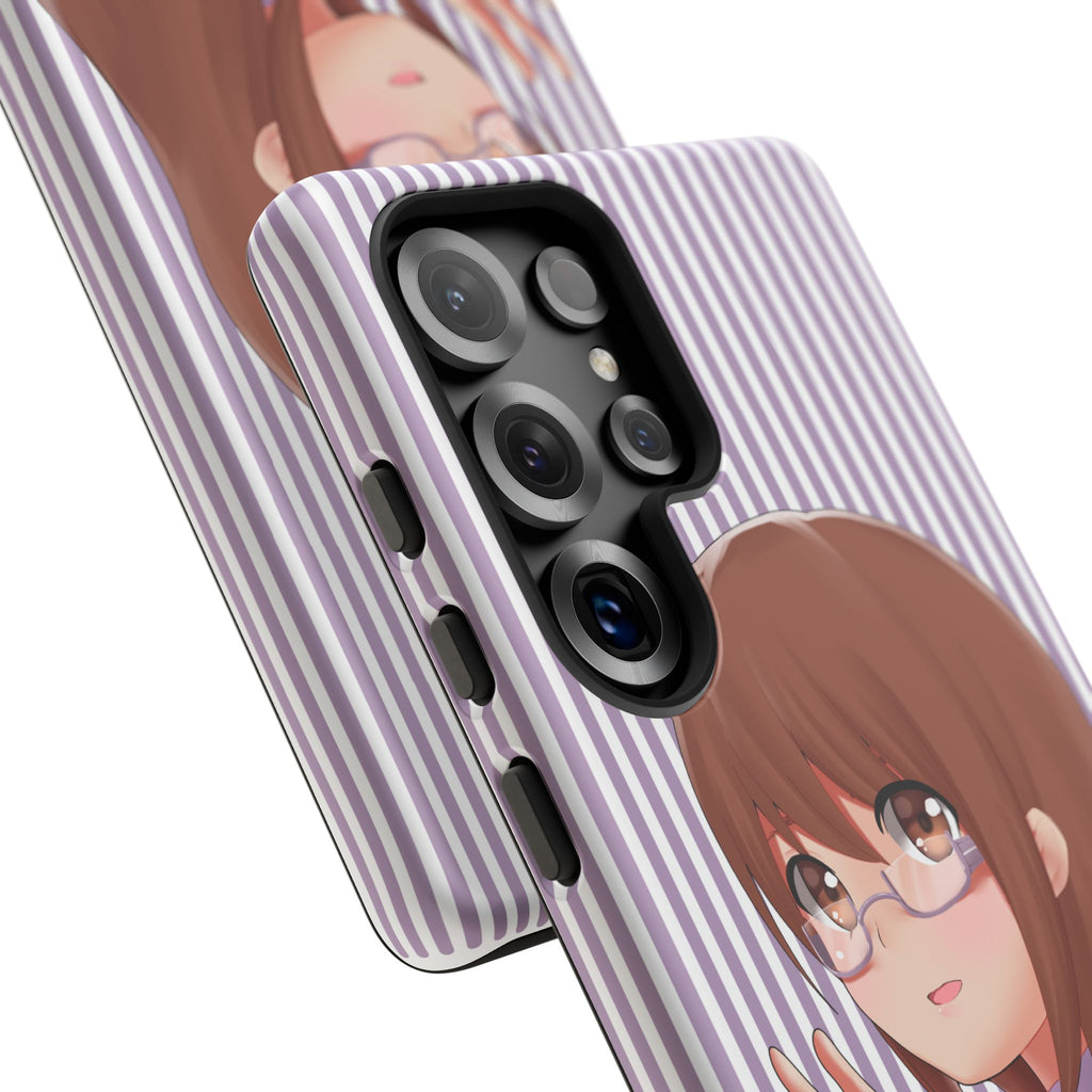 Galentines Day Striped lines mobile case, Glasses Anime Girl Stripe Iphone case | Tough Cases - Iphone, Samsung and Pixel Mobile cases