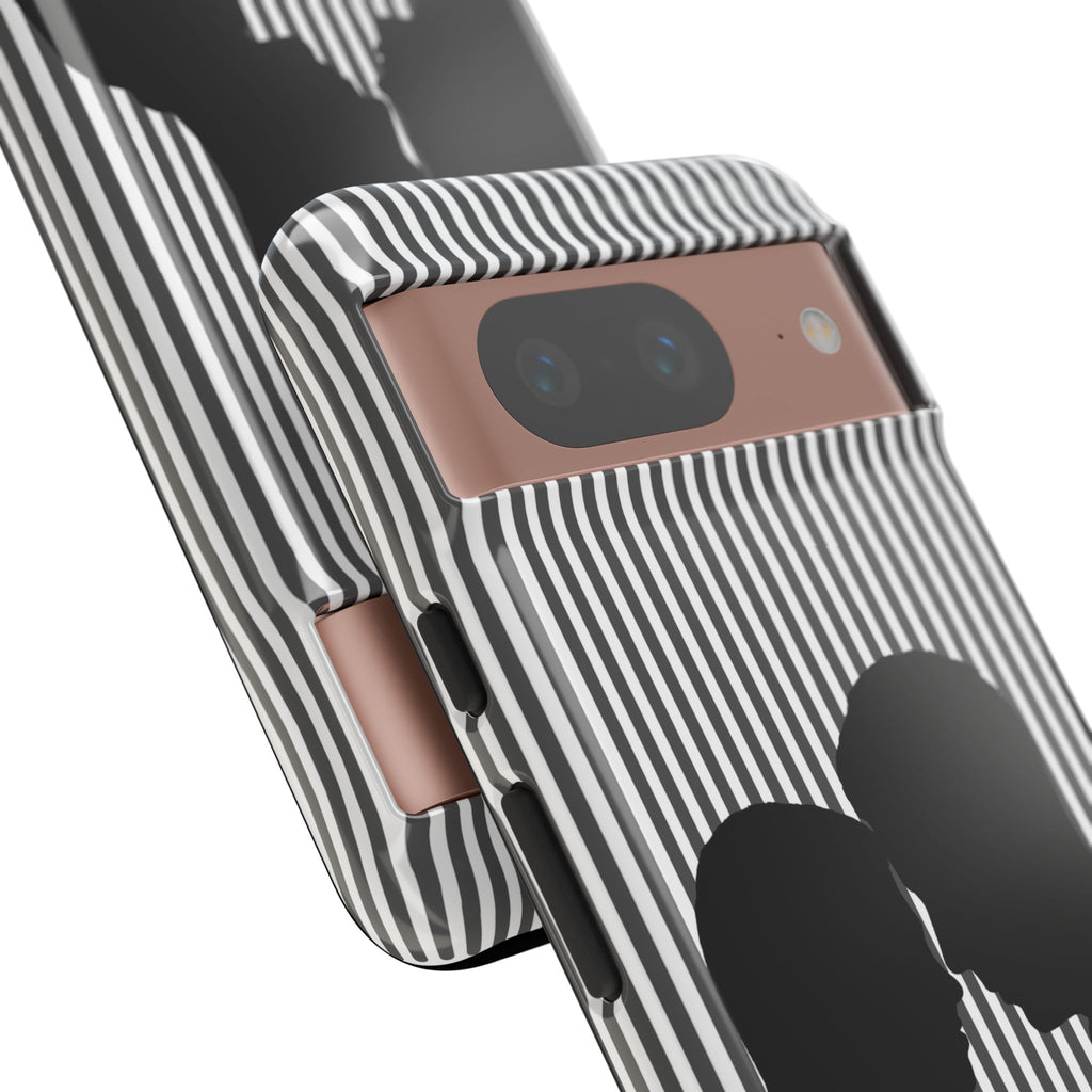 Silhouette Couple Phone Case | Galentines Day Striped Black and white phone case, Stripe Iphone case - Iphone, Samsung and Pixel Mobile case