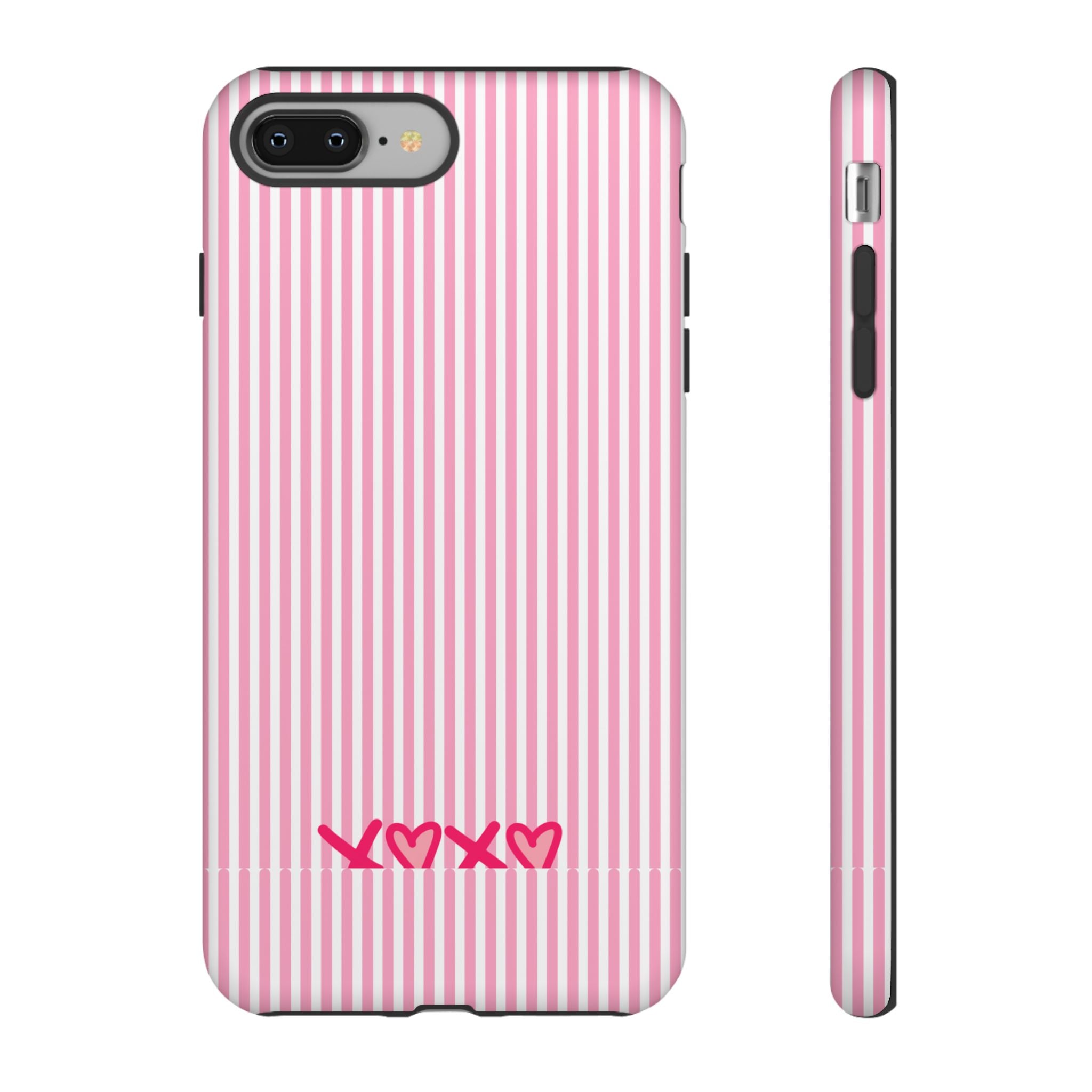 Galentines Day Pink Striped Lines phone case, Pink Stripe Iphone case | Tough Cases - Iphone, Samsung and Pixel Mobile cases
