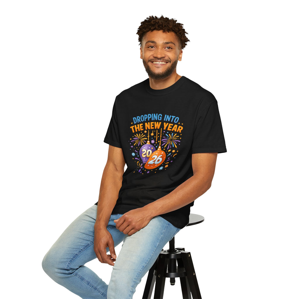 Dropping Into The New Year Shirt, Comfort Colors Unisex Tee, Matching Family New Years Shirts, Youth Toddler Baby Bodysuit