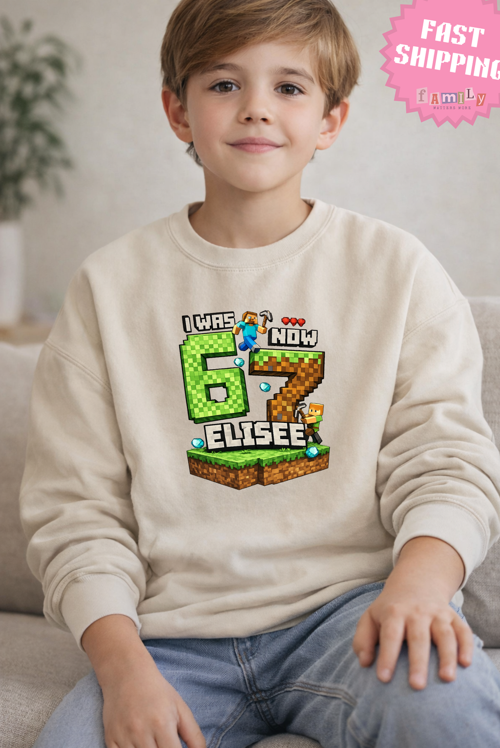 I Was 6 Now I’m 7 Shirt, Six Seven Game Kids Shirt, Funny 67 Meme Birthday Tee, Pixel Gamer 7th Birthday Shirt, Funny Gamer Kid Shirt