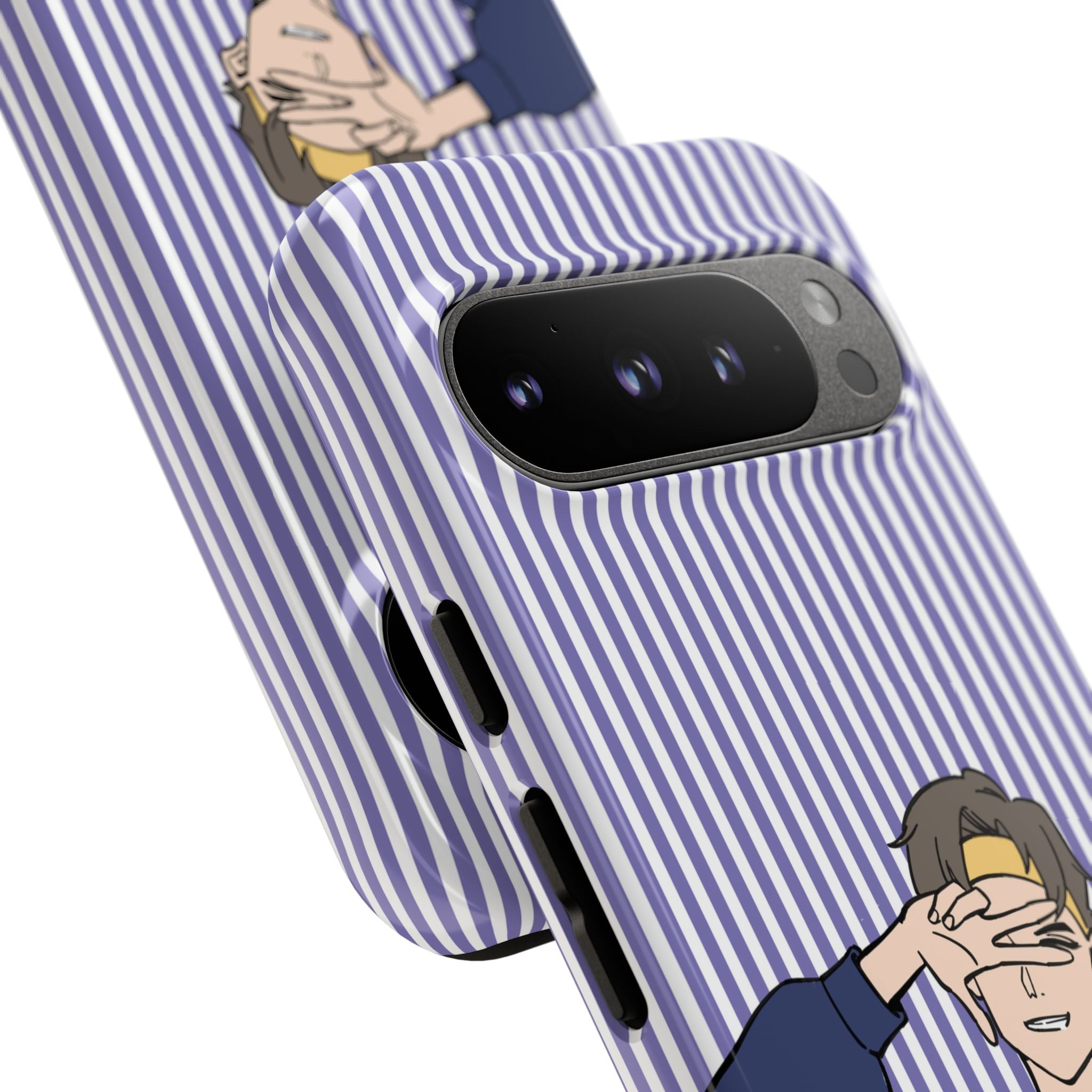 Casual Anime Guy Phone Case | Valentines Day Striped Lines phone case, Purple Stripe Iphone case - Iphone, Samsung and Pixel Mobile cases