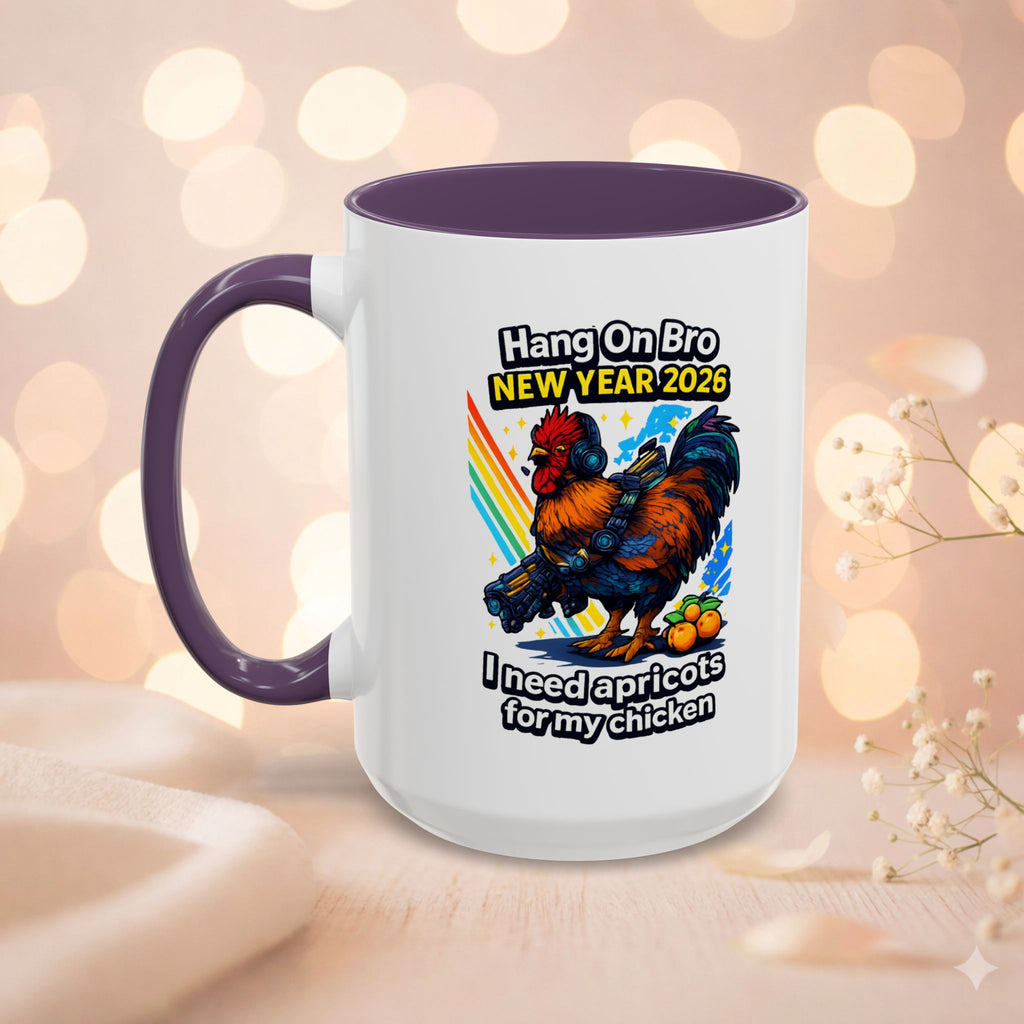Hang On Bro 2026 Apricots Mug, Funny Rooster Gamer Coffee Mug 15oz Accent Cup, Arc Raiders Inspired Gift for Brother