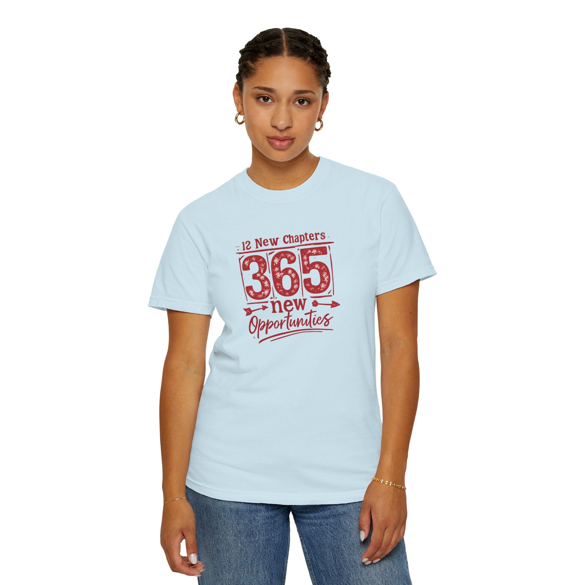 12 New Chapters 365 New Opportunities Shirt, Happy New Year Tee, Family Matching Comfort Colors 1717, Unisex Adult Youth New Year Gift
