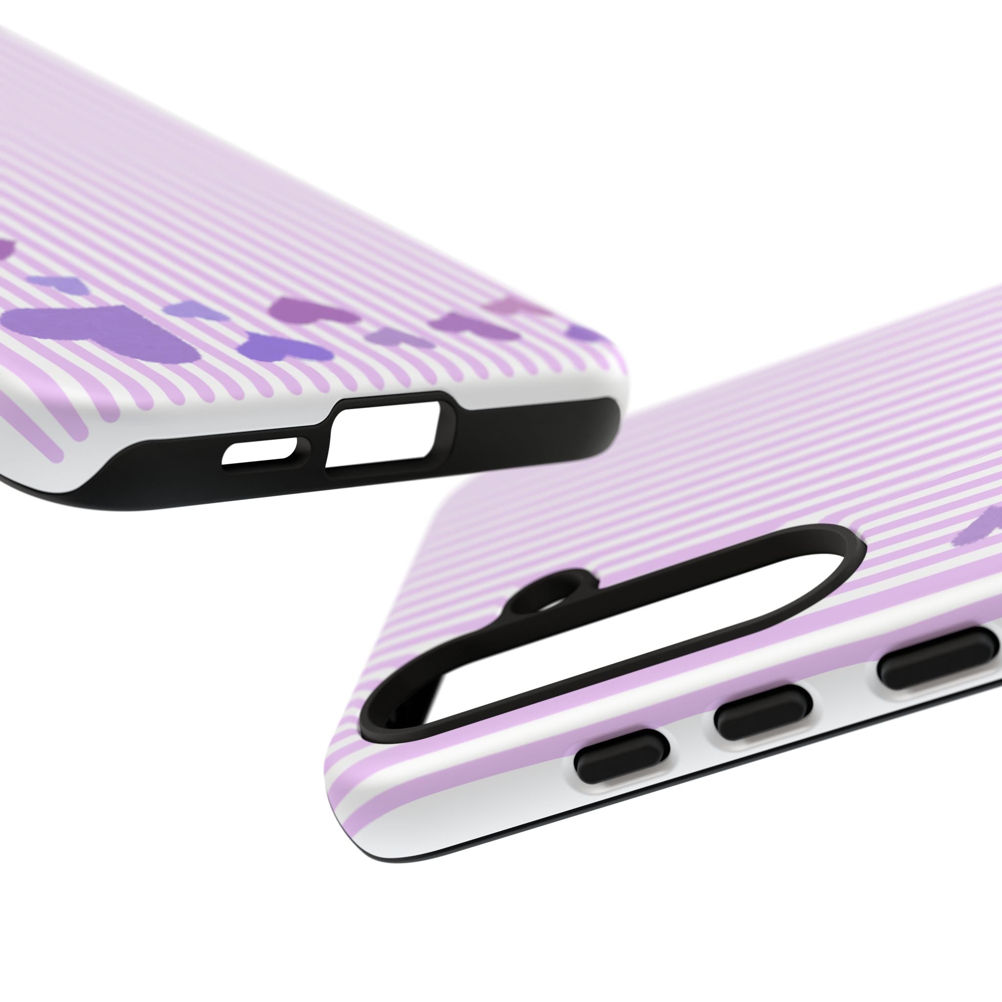Valentines Day Striped hearts phone case, Purple Heart Floral Stripe Iphone case | Tough Cases - Iphone, Samsung and Pixel Mobile cases