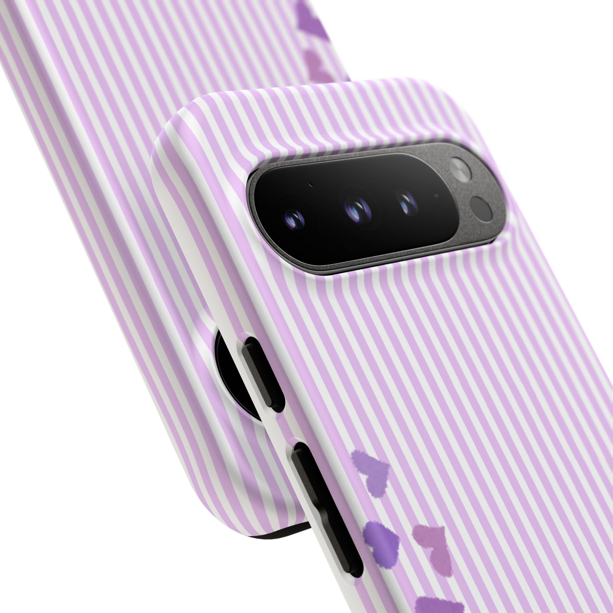 Valentines Day Striped hearts phone case, Purple Heart Floral Stripe Iphone case | Tough Cases - Iphone, Samsung and Pixel Mobile cases