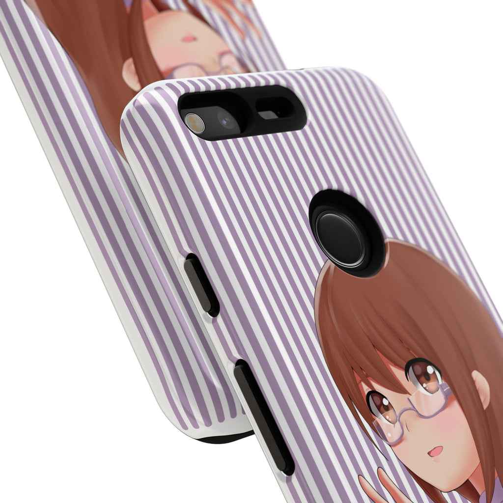 Galentines Day Striped lines mobile case, Glasses Anime Girl Stripe Iphone case | Tough Cases - Iphone, Samsung and Pixel Mobile cases